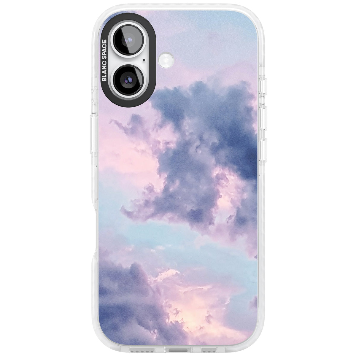 Lavender Clouds iPhone 16 / iPhone 16 Plus / iPhone 17 Impact Clear Phone Case front