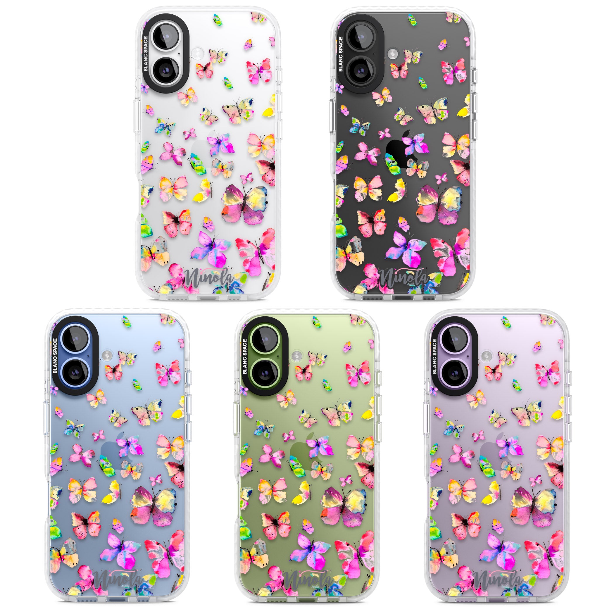 Watercolor Butterflies iPhone 17 Impact Clear Phone Case APT Impact Protection