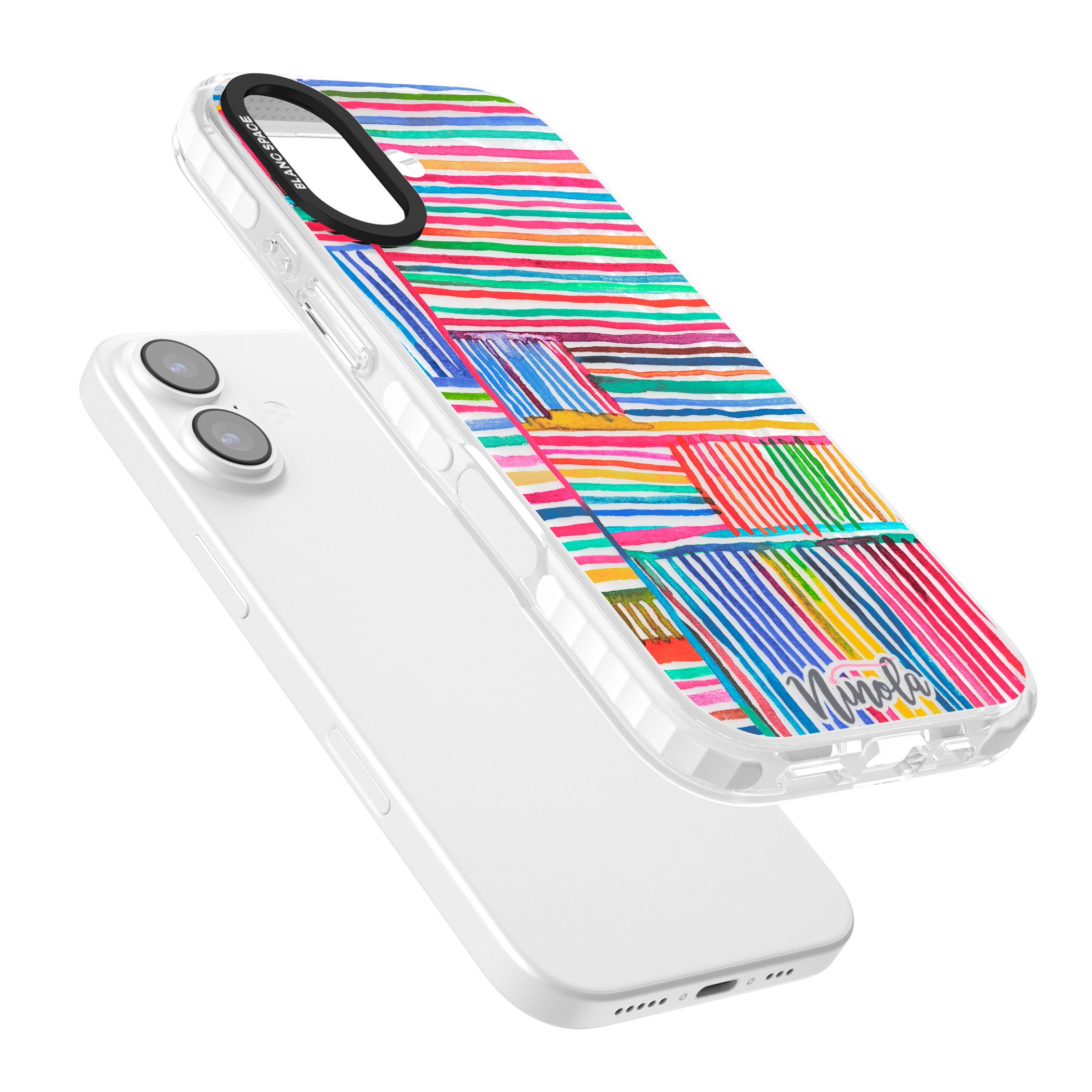Vibrant Watercolor Lines iPhone 17 Impact Clear Phone Case Colours