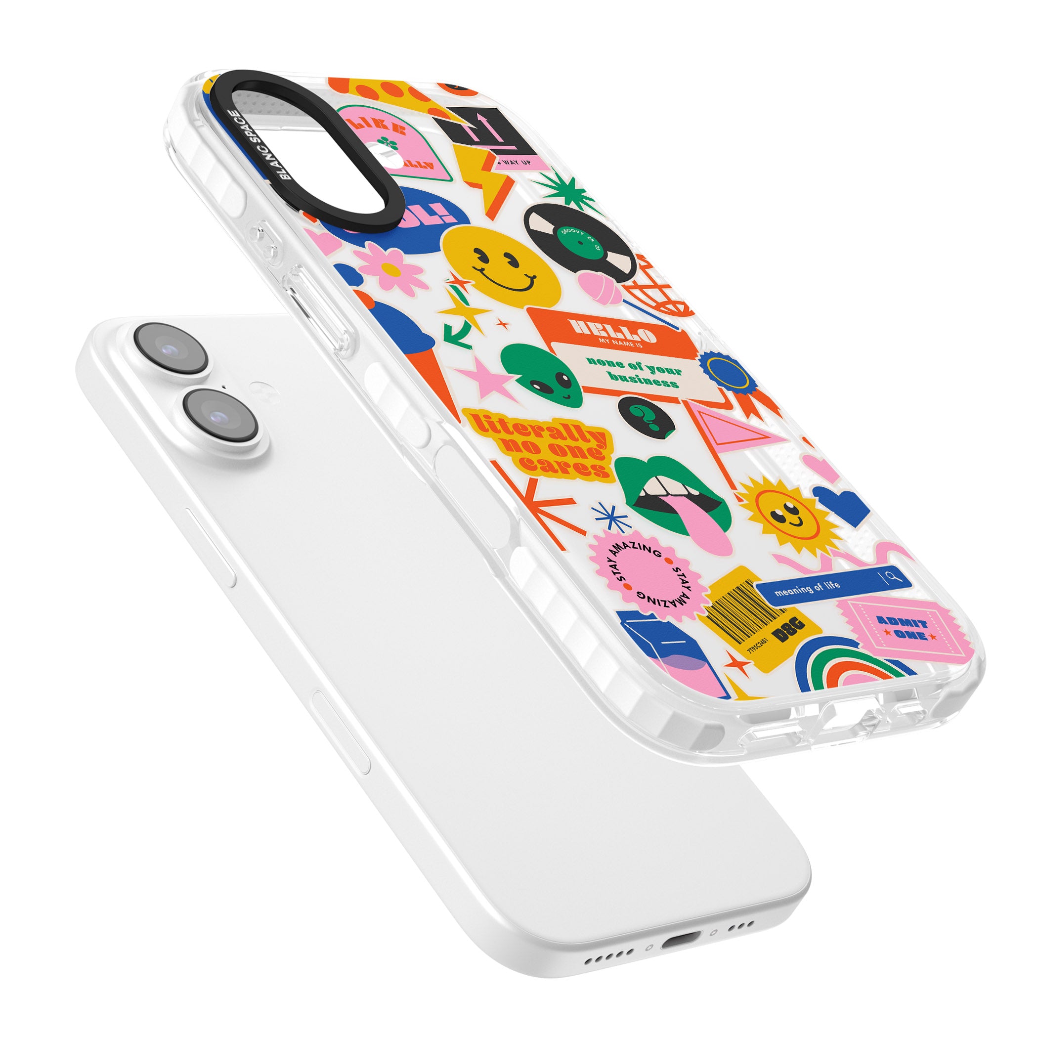 Nostalgic Sticker Vibes iPhone 17 Impact Clear Phone Case Colours