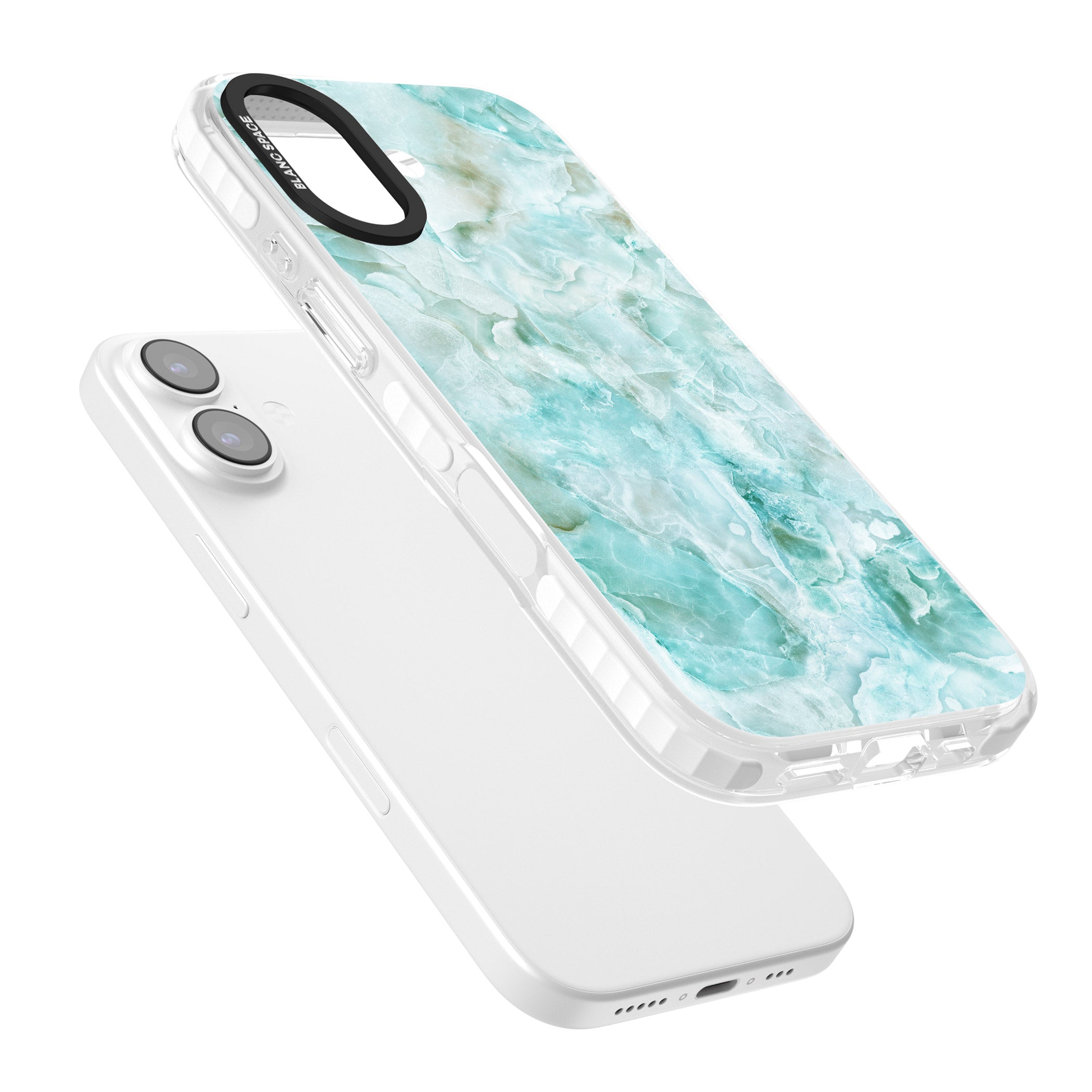 Aqua Onyx Marble iPhone 17 Impact Clear Phone Case Colours