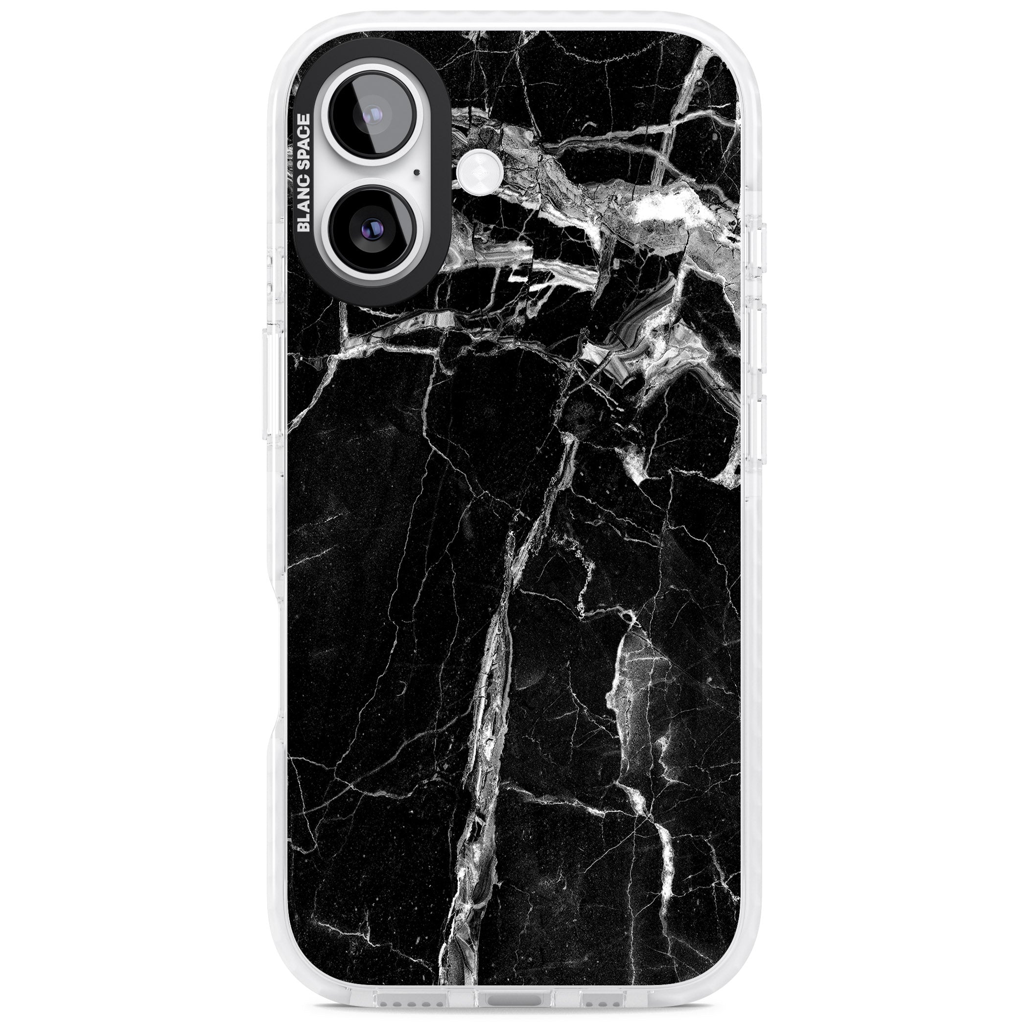 Black Onyx Marble iPhone 17 Impact Clear Phone Case