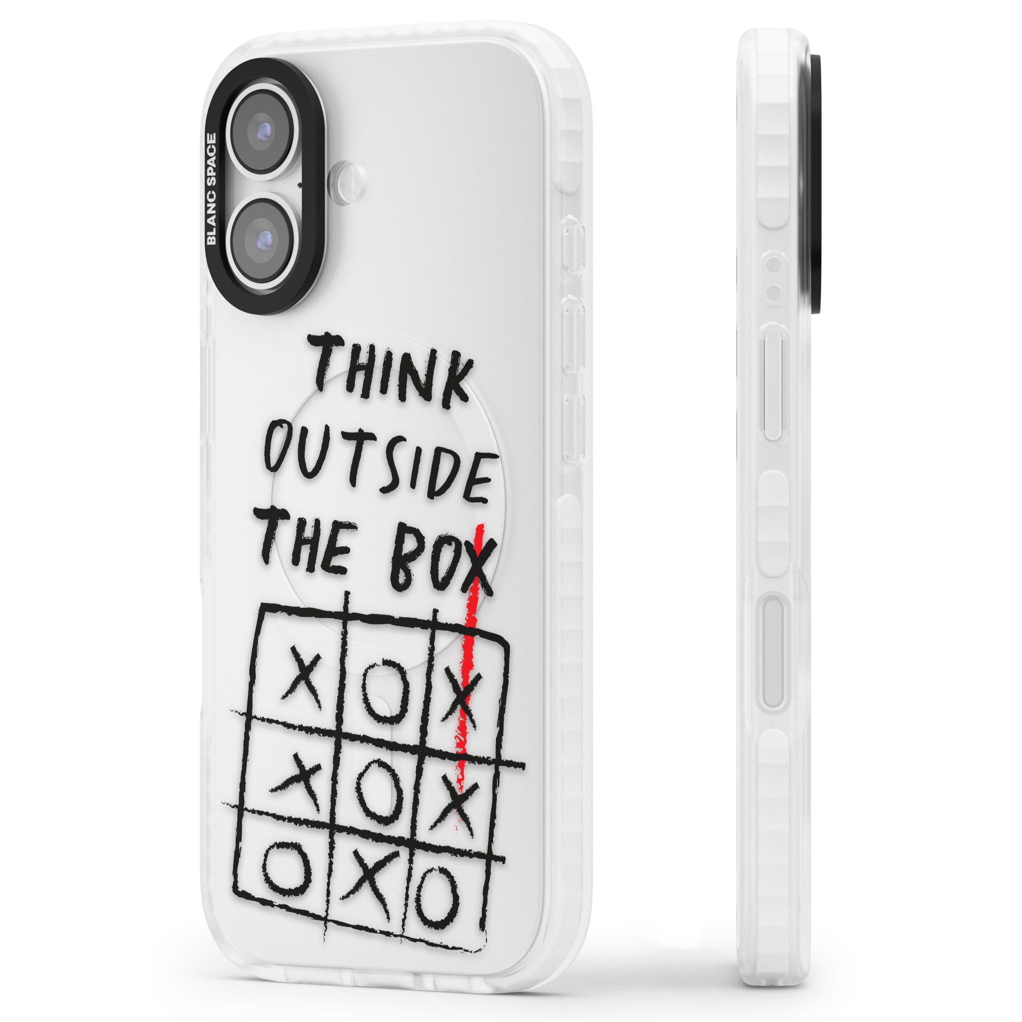 Think Outside The Box iPhone 17 Impact Clear Phone Case Side Profile