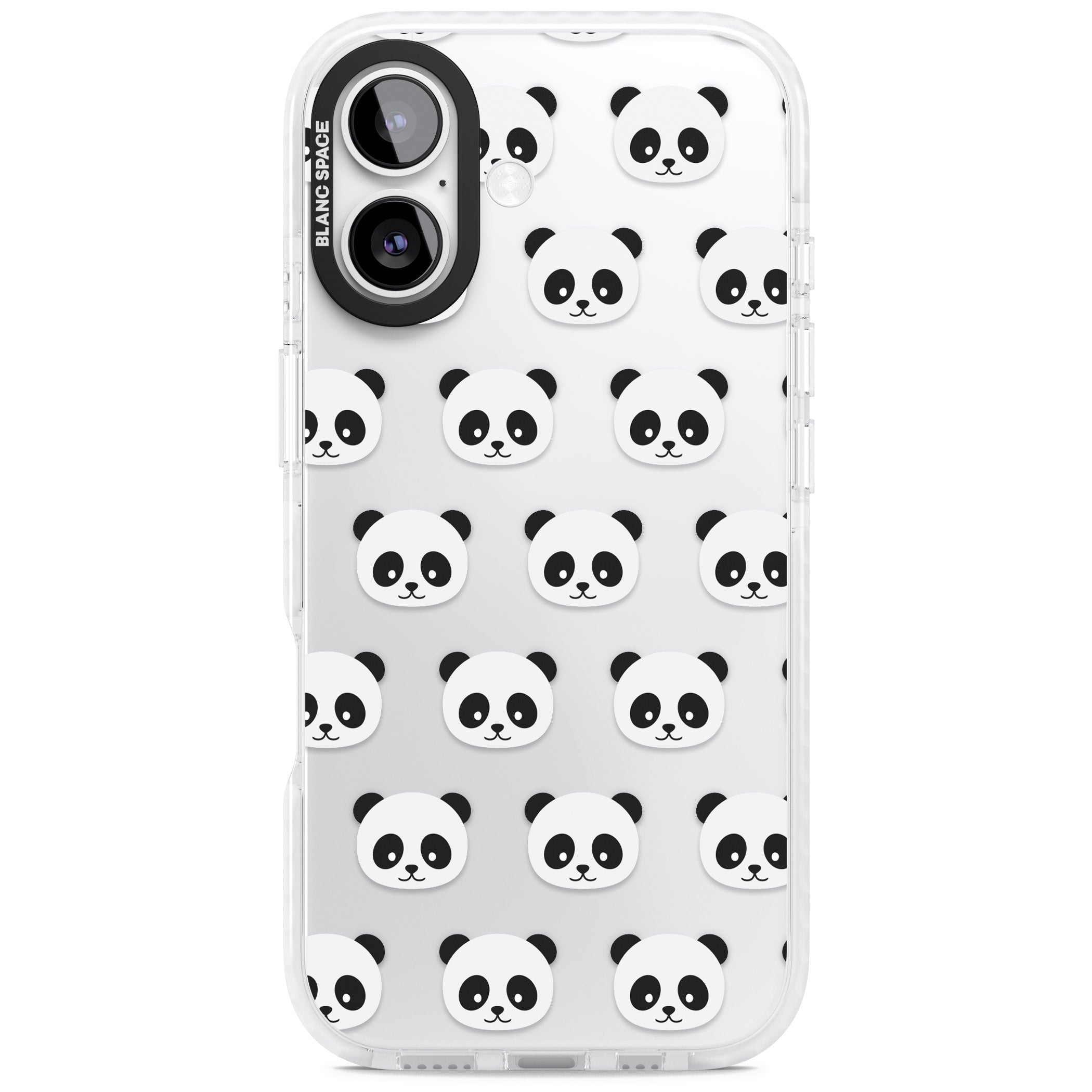 Panda Face Pattern iPhone 17 Impact Clear Phone Case