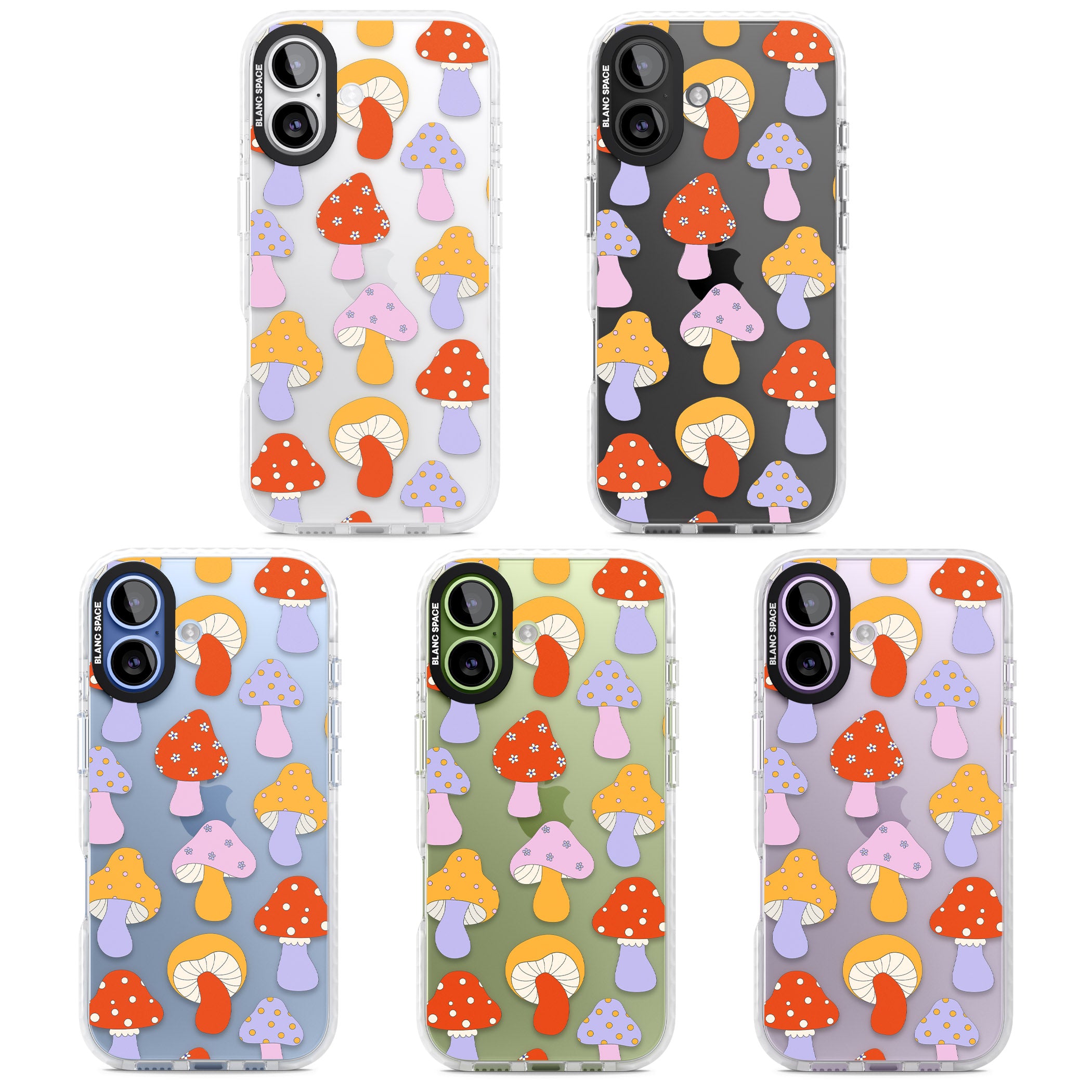 Happy Shrooms iPhone 17 Impact Clear Phone Case APT Impact Protection