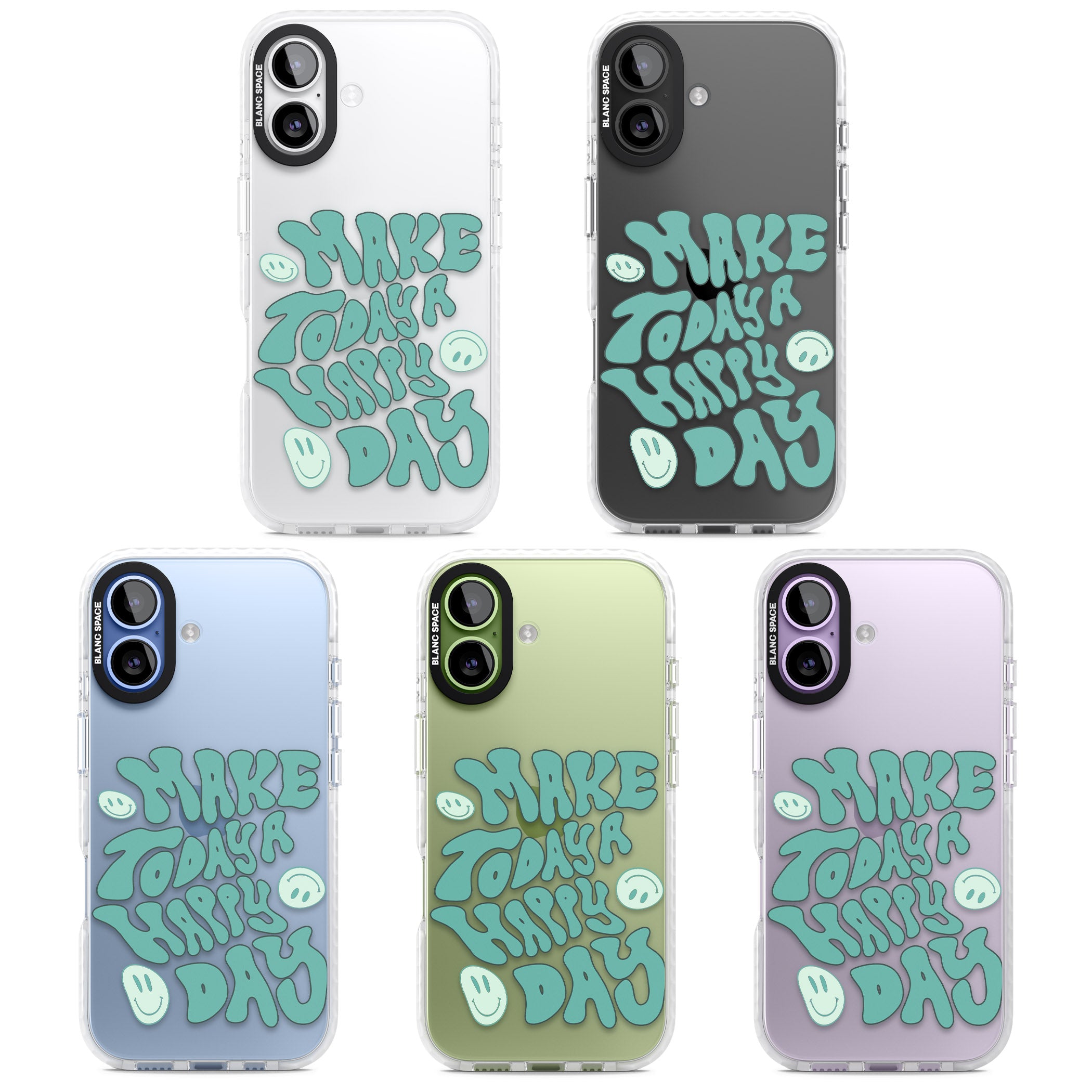 Make Today A Happy Day iPhone 17 Impact Clear Phone Case APT Impact Protection