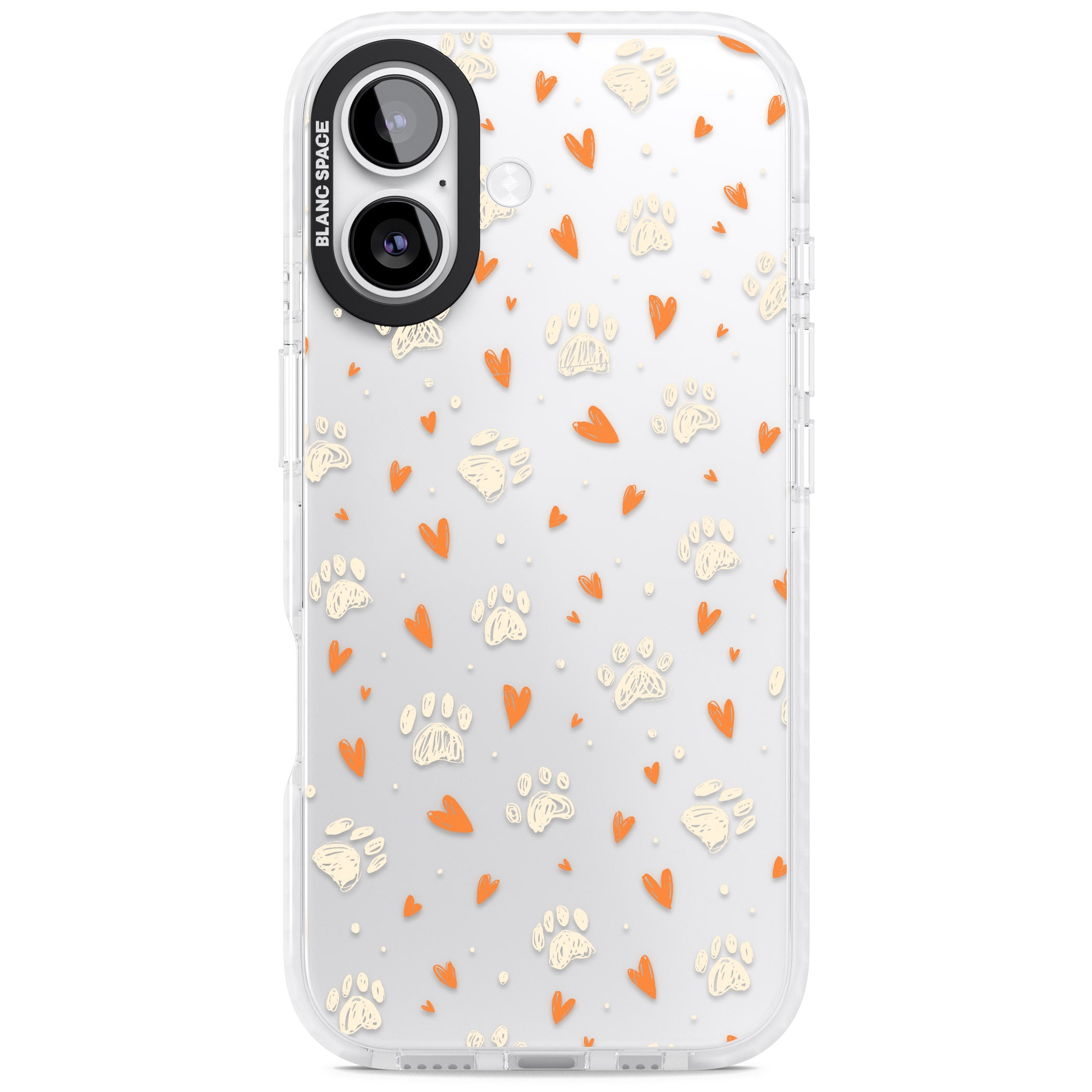 Paws And Hearts Pattern iPhone 17 Impact Clear Phone Case