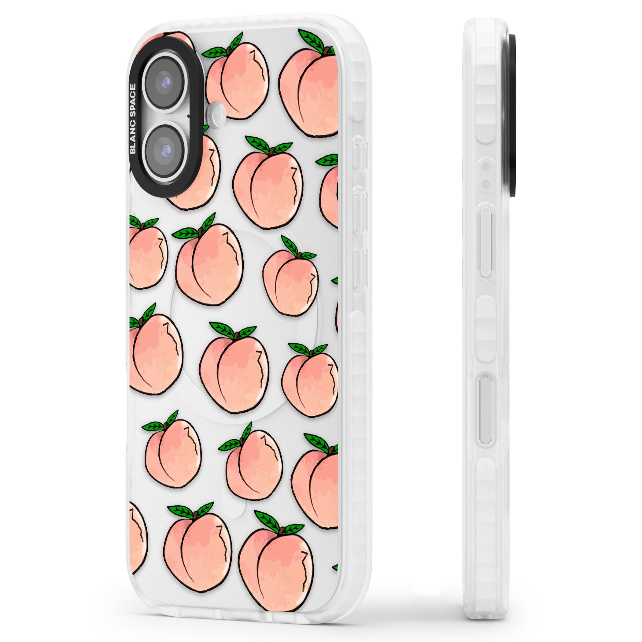 Peachy Picnic iPhone 17 Impact Clear Phone Case Side Profile