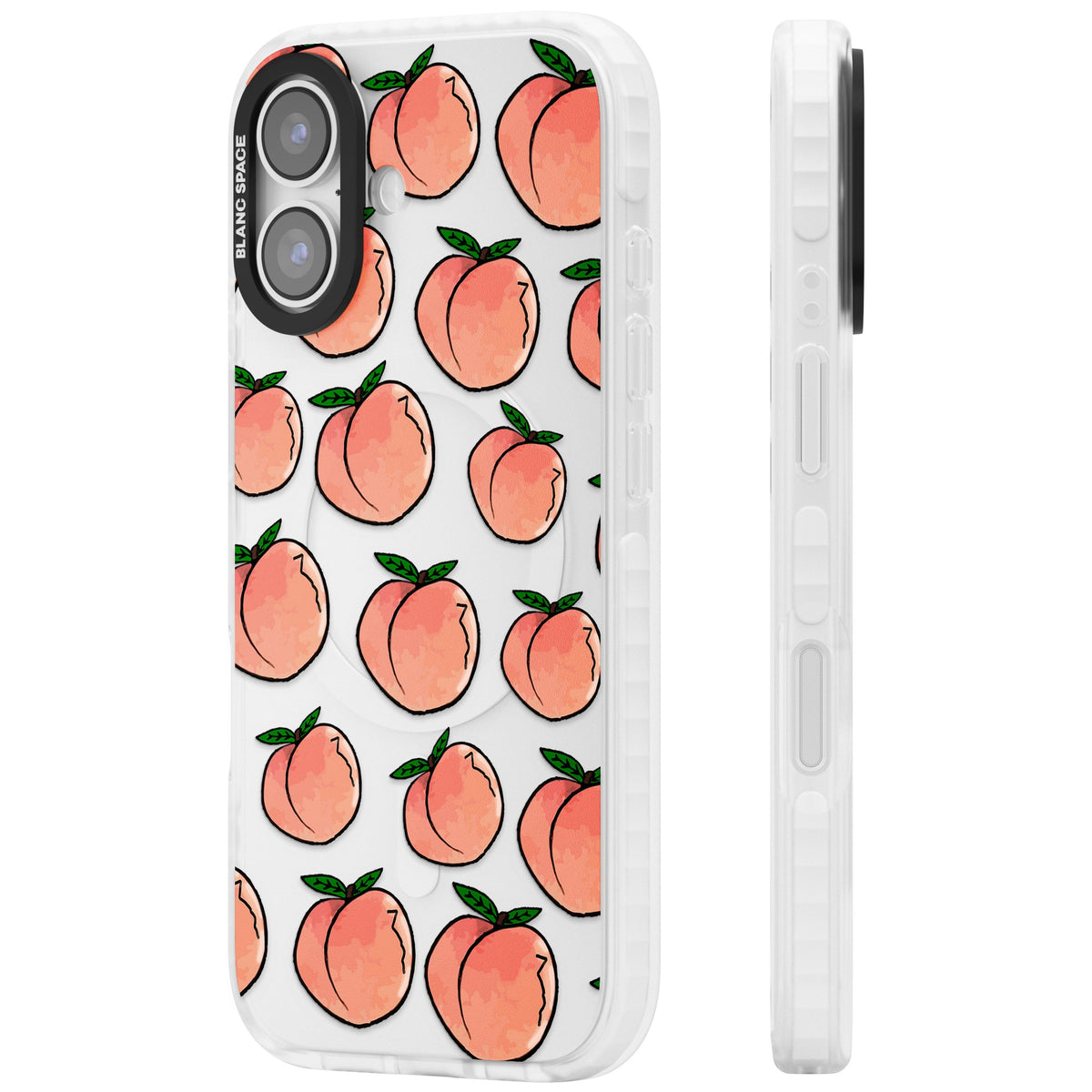 Peachy Picnic iPhone 16 / iPhone 16 Plus / iPhone 17 Impact Clear Phone Case side