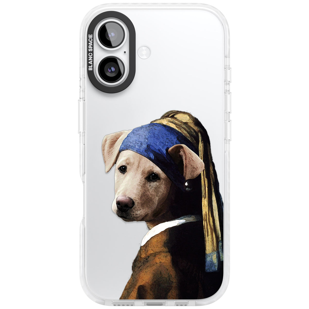 Doggo With A Pearl Earring iPhone 16 / iPhone 16 Plus / iPhone 17 Impact Clear Phone Case front