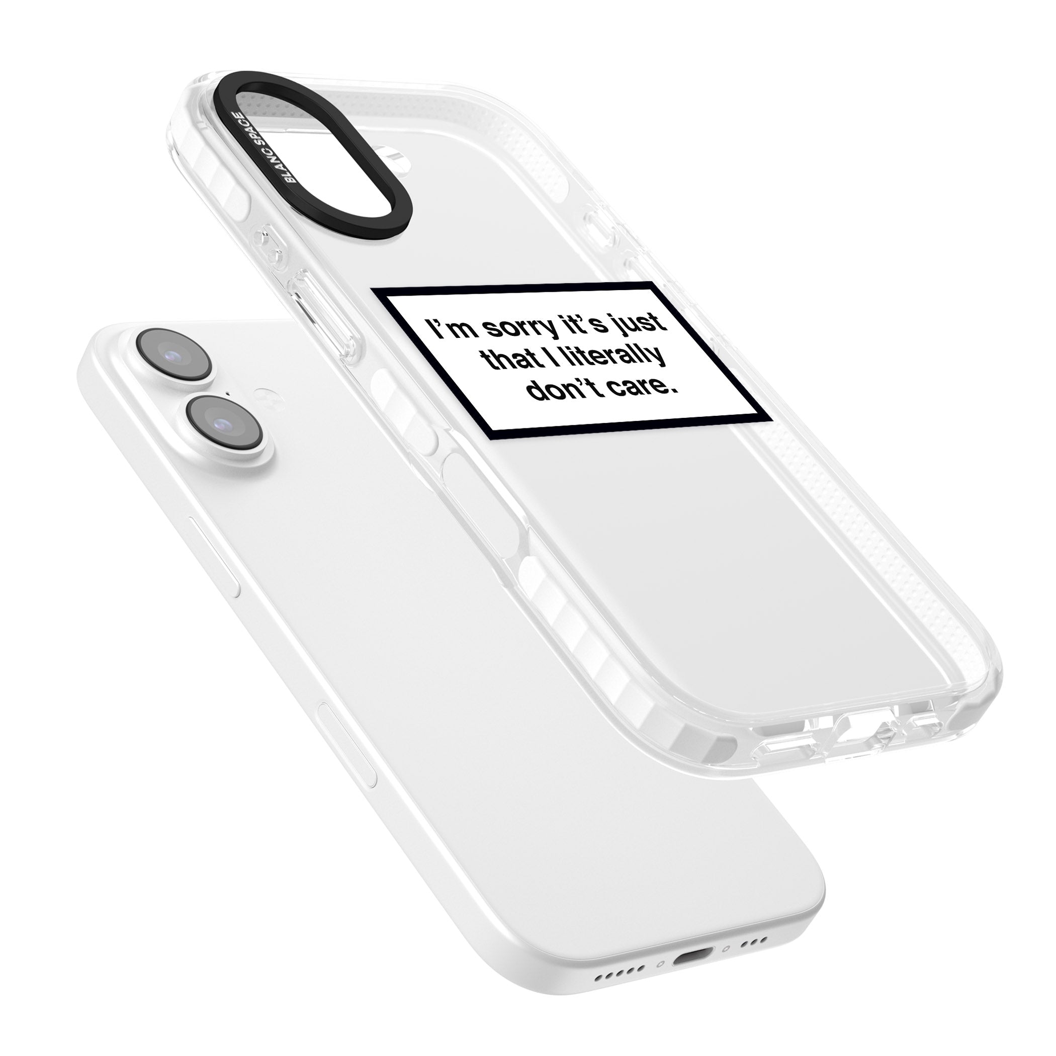 Literally Don'T Care iPhone 17 Impact Clear Phone Case Colours