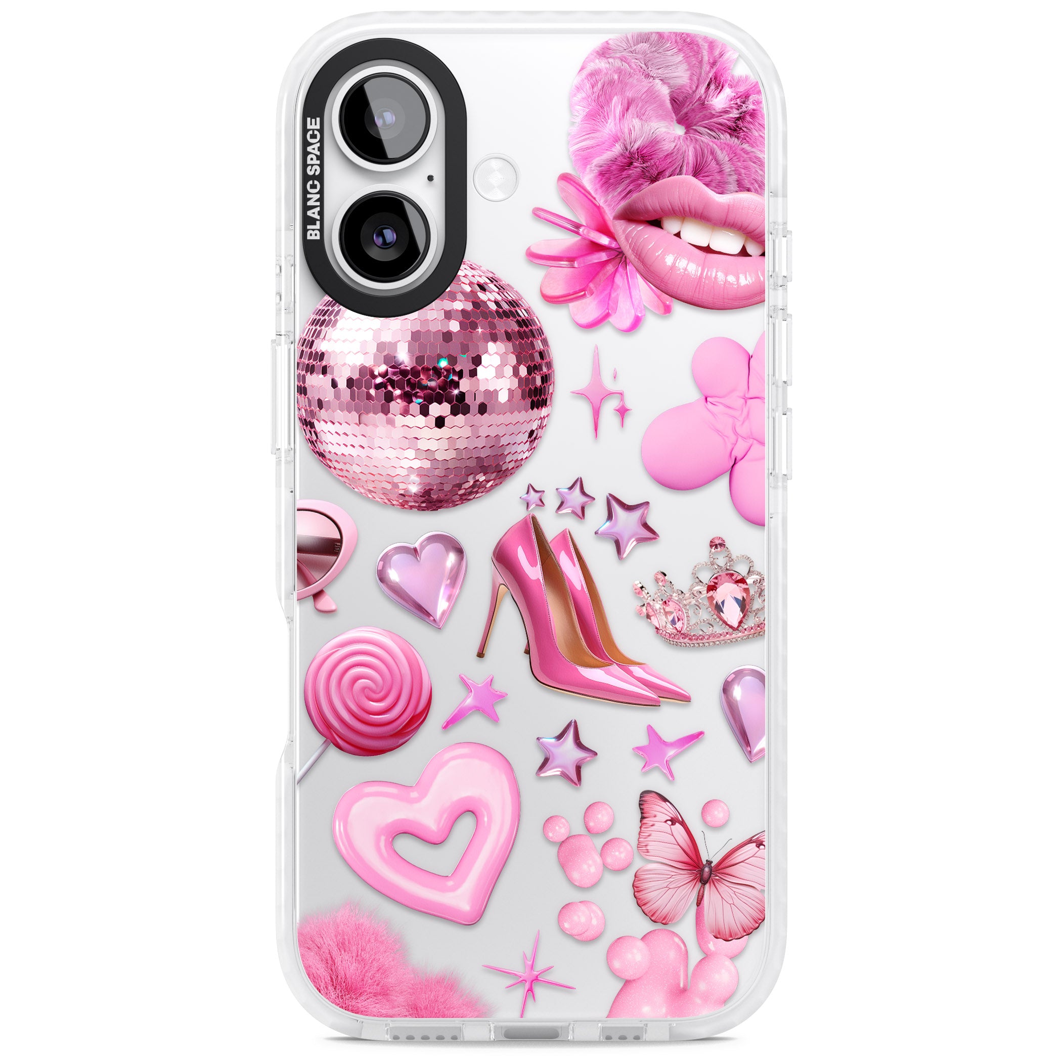Pink Glam iPhone 17 Impact Clear Phone Case