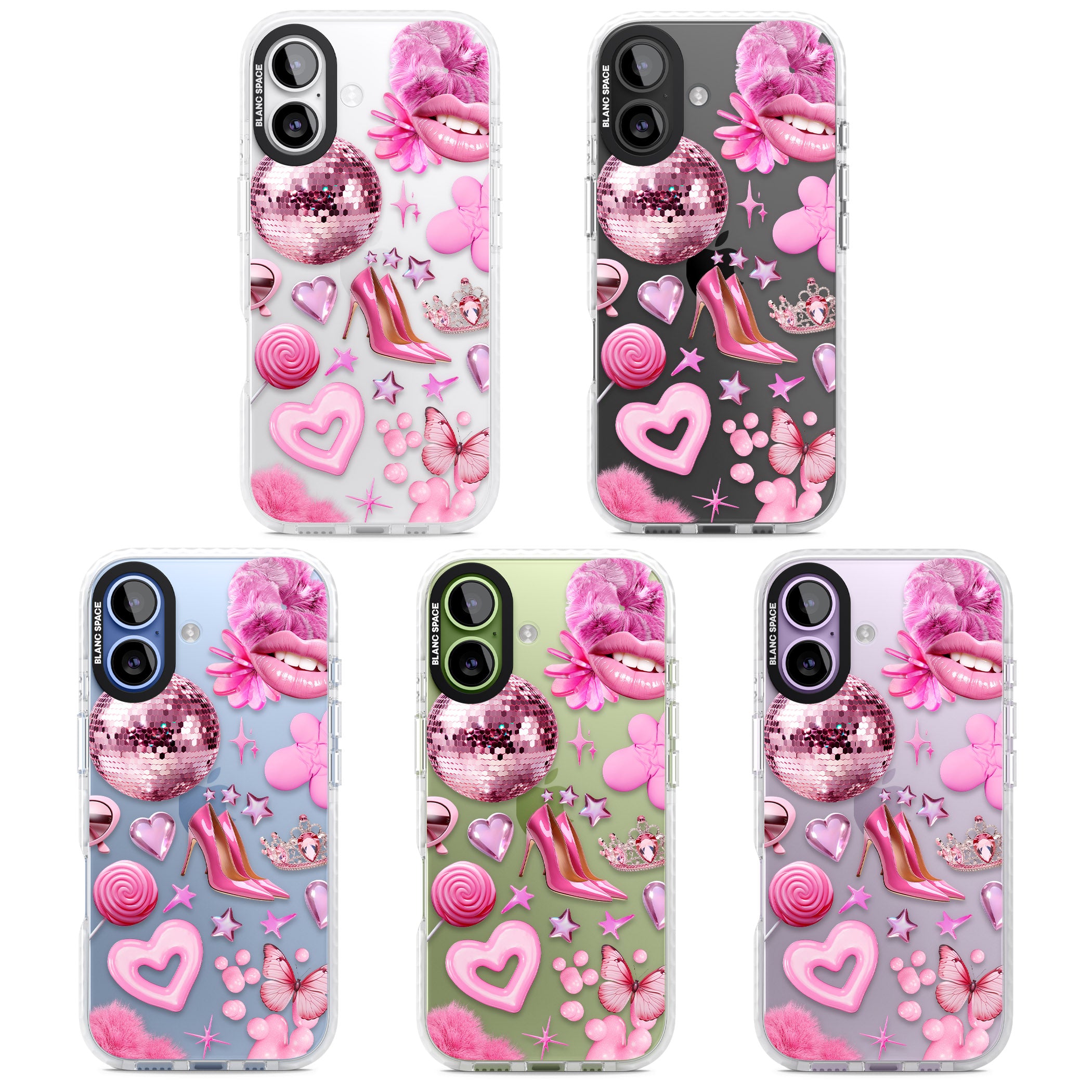 Pink Glam iPhone 17 Impact Clear Phone Case APT Impact Protection
