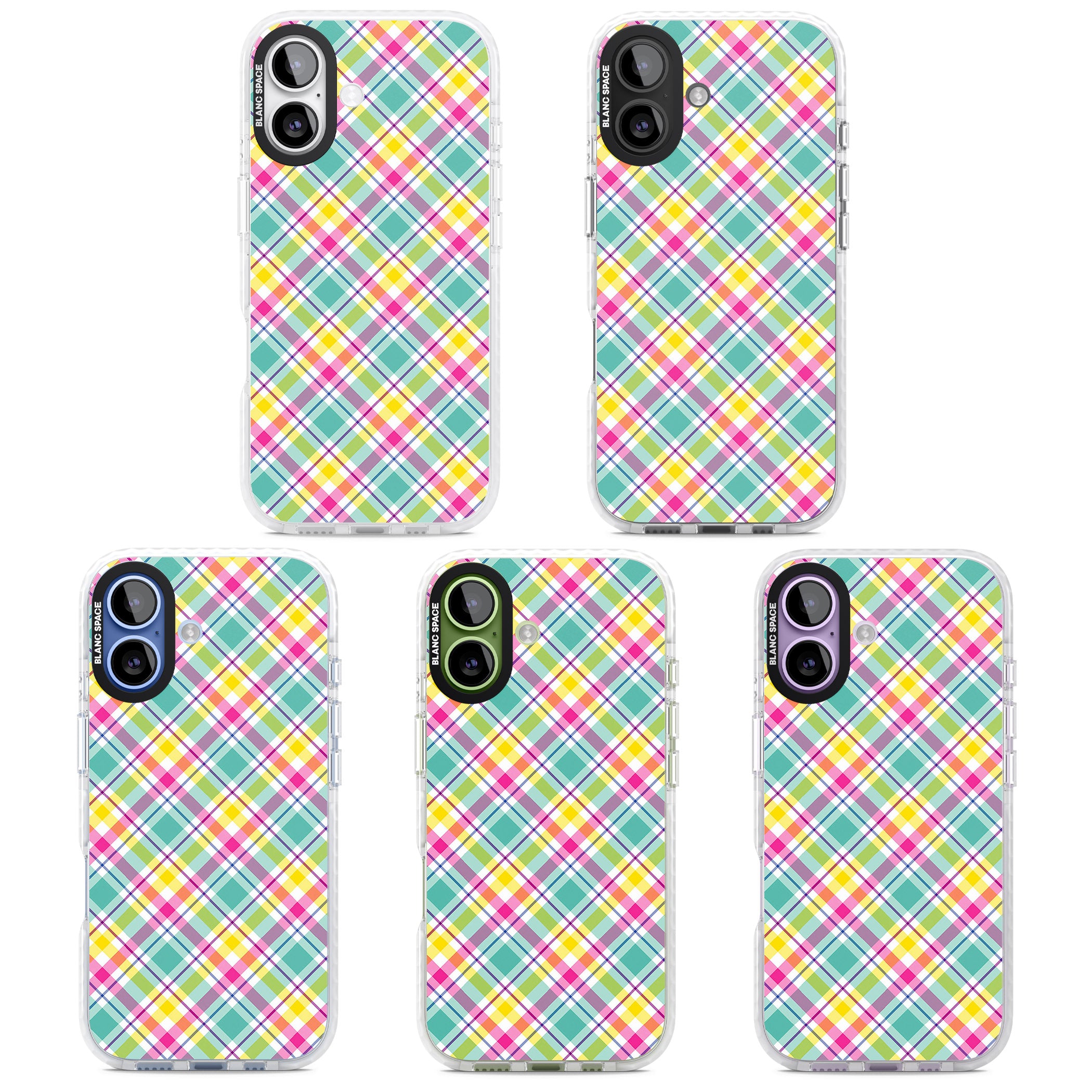 Crosshatch Plaid iPhone 17 Impact Clear Phone Case APT Impact Protection