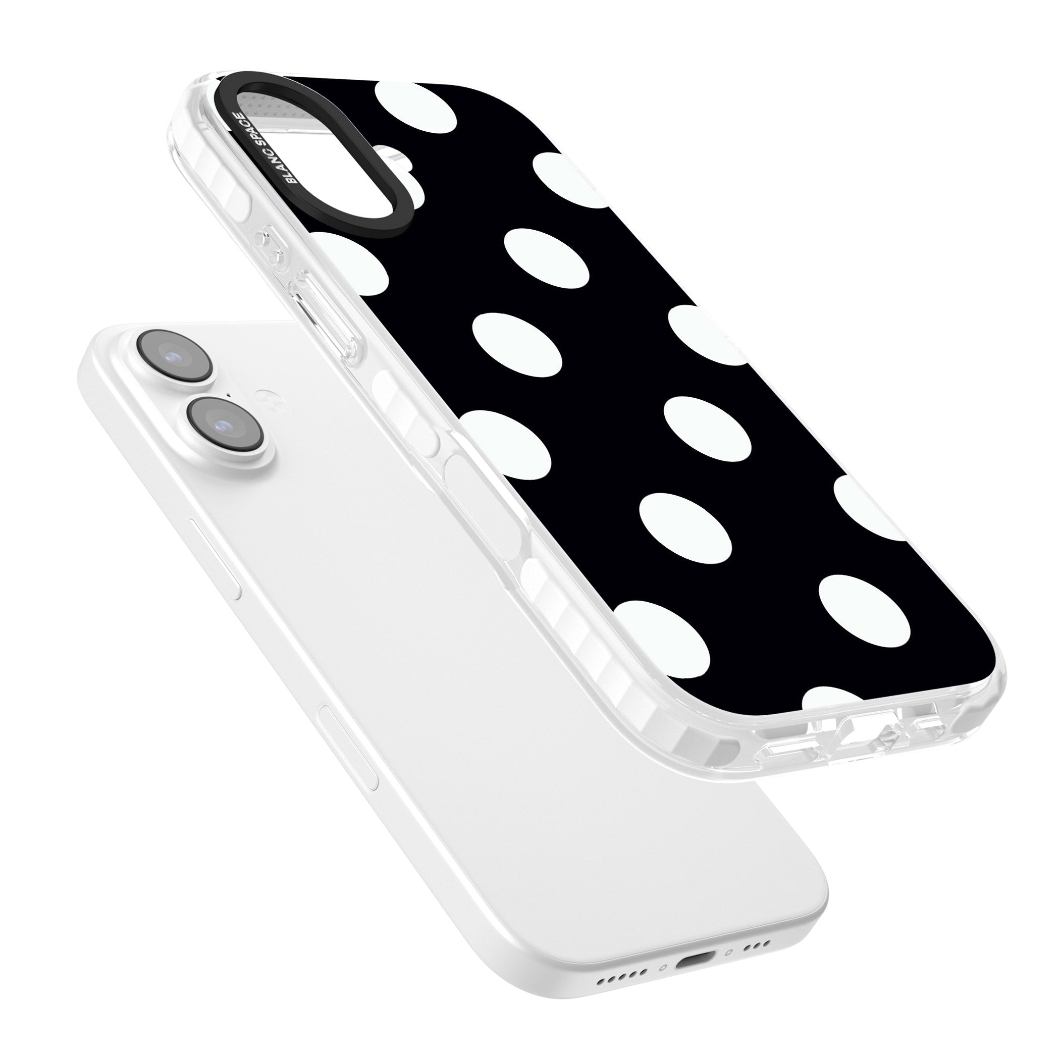 Chic Black Polka Dot iPhone 17 Impact Clear Phone Case Colours