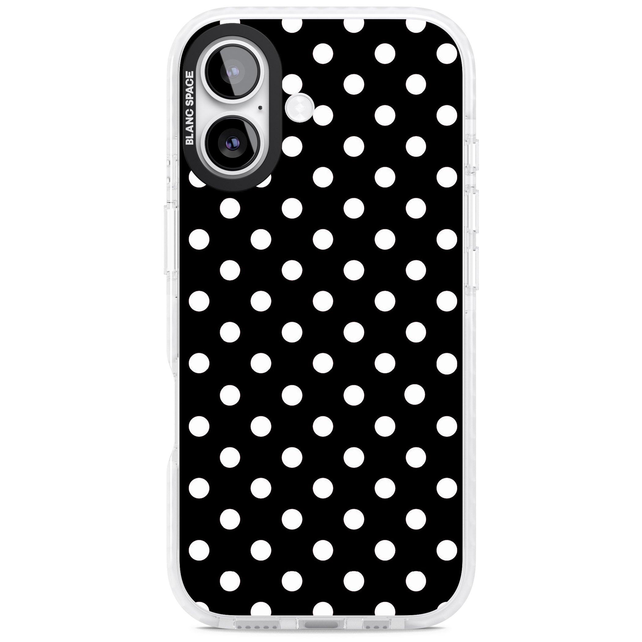 Designer Chic Black Polka Dot iPhone 17 Impact Clear Phone Case
