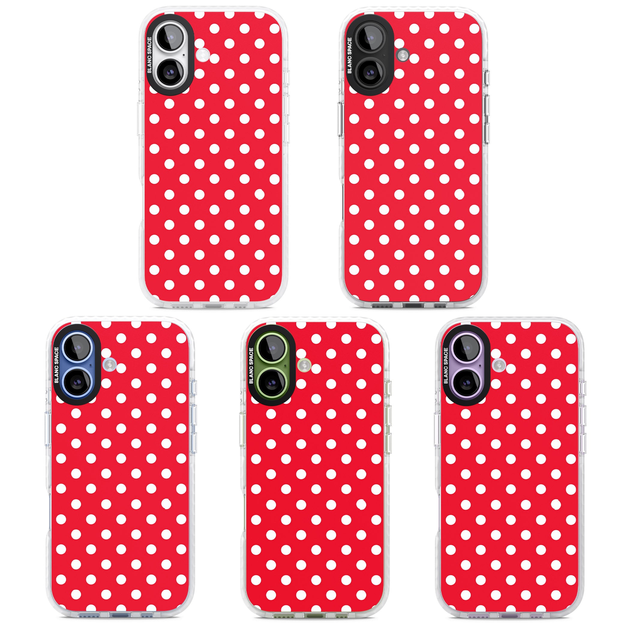 Designer Lava Red Polka Dot iPhone 17 Impact Clear Phone Case APT Impact Protection