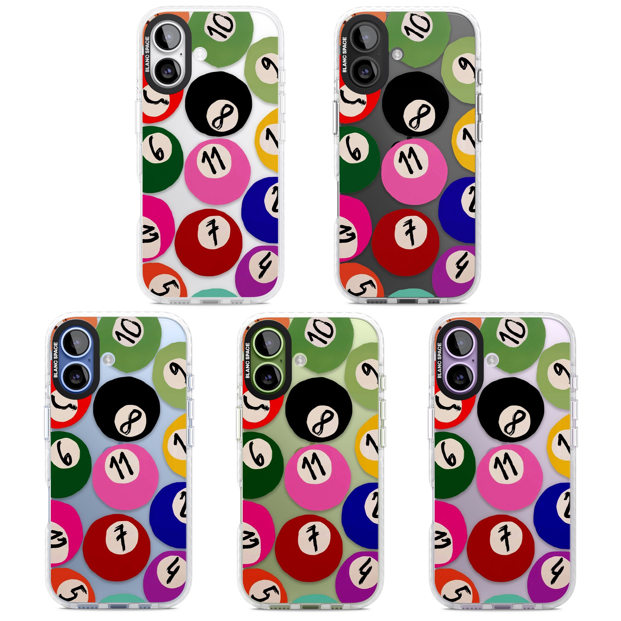 Pool Balls iPhone 17 Impact Clear Phone Case APT Impact Protection