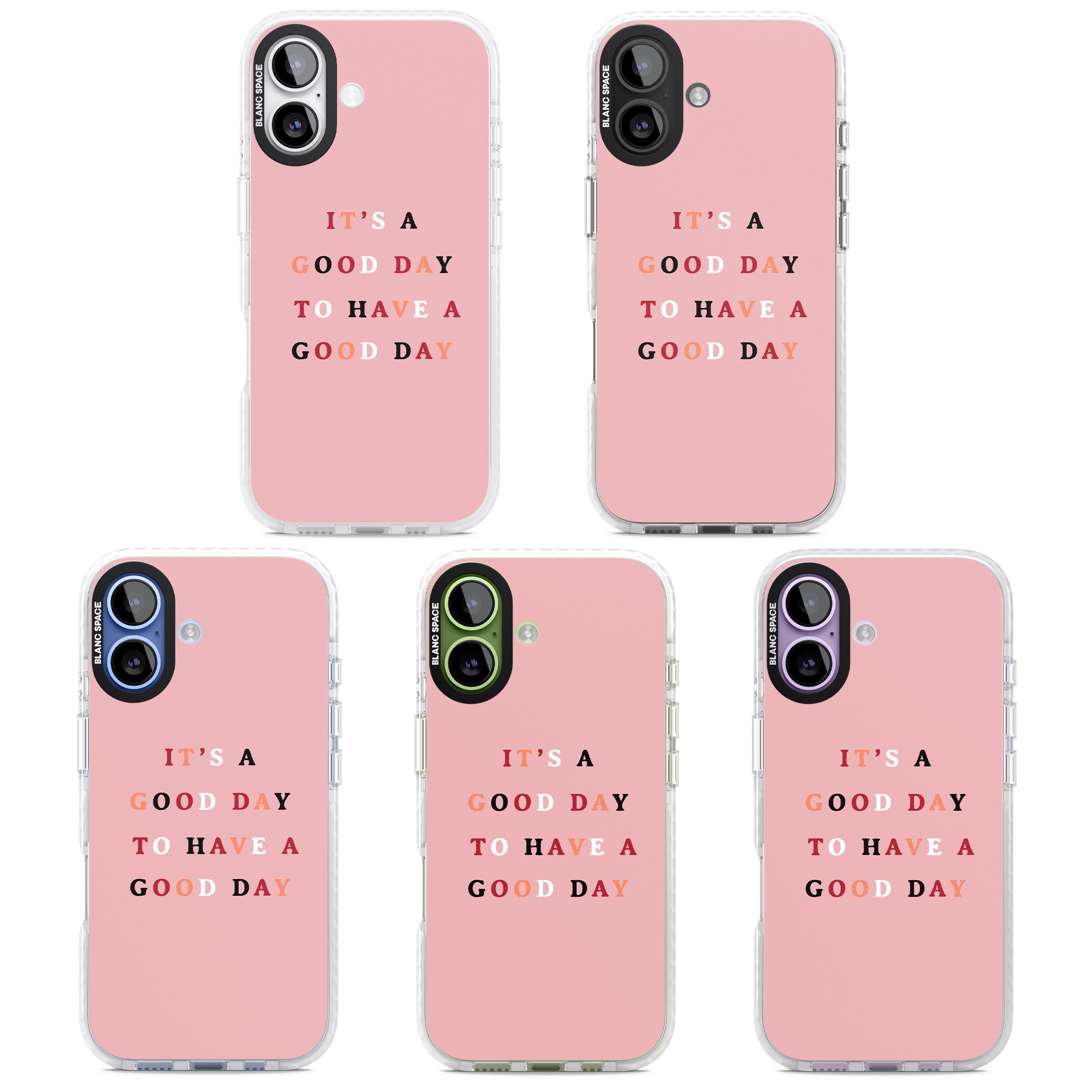 Good Day Pink Quote iPhone 17 Impact Clear Phone Case APT Impact Protection
