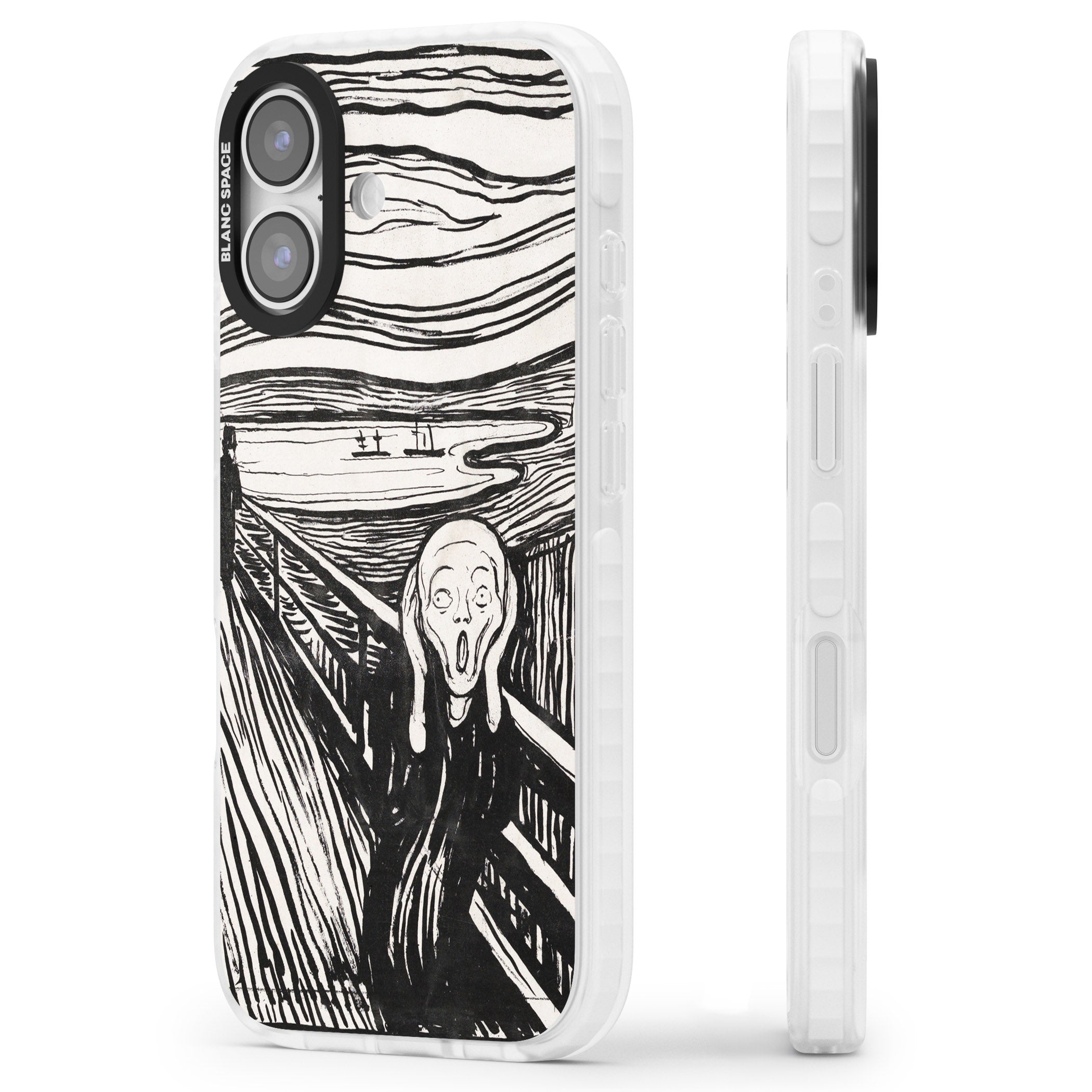 The Scream iPhone 17 Impact Clear Phone Case Side Profile