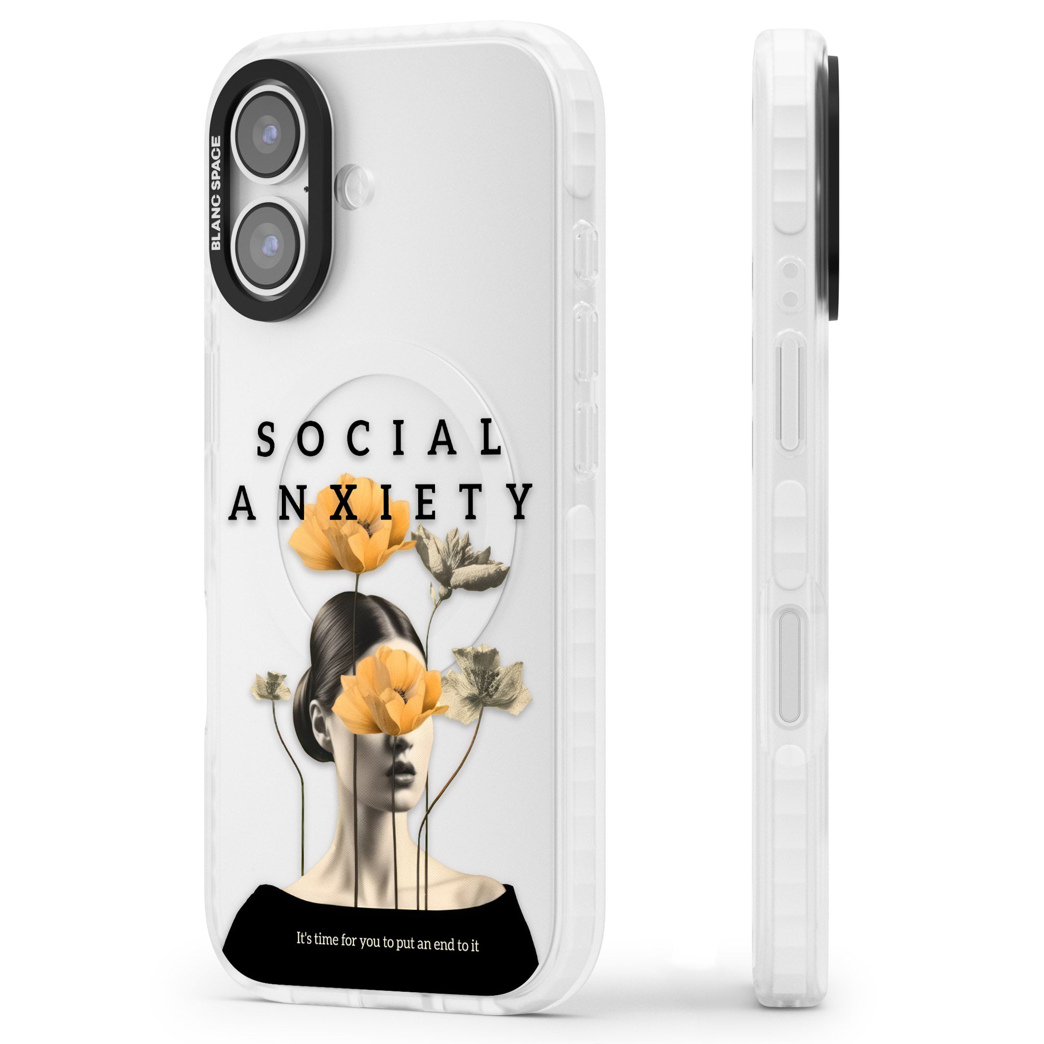 Social Anxiety iPhone 17 Impact Clear Phone Case Side Profile