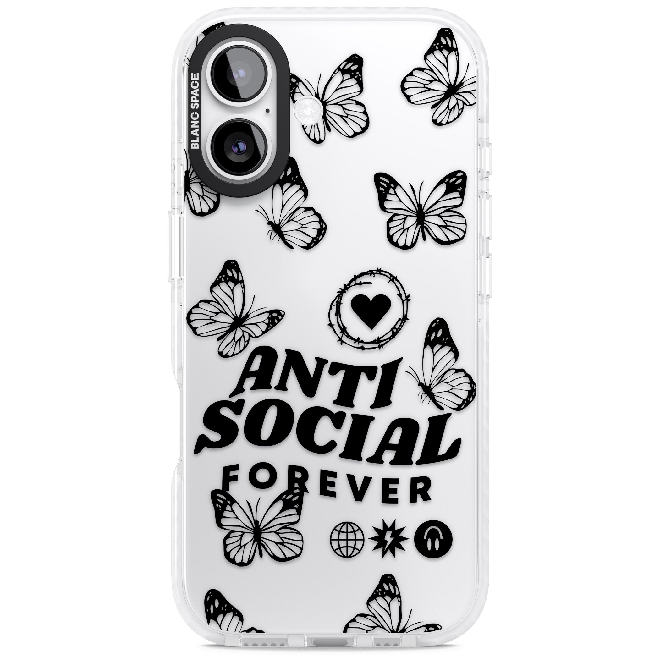 Anti Social Forever iPhone 17 Impact Clear Phone Case