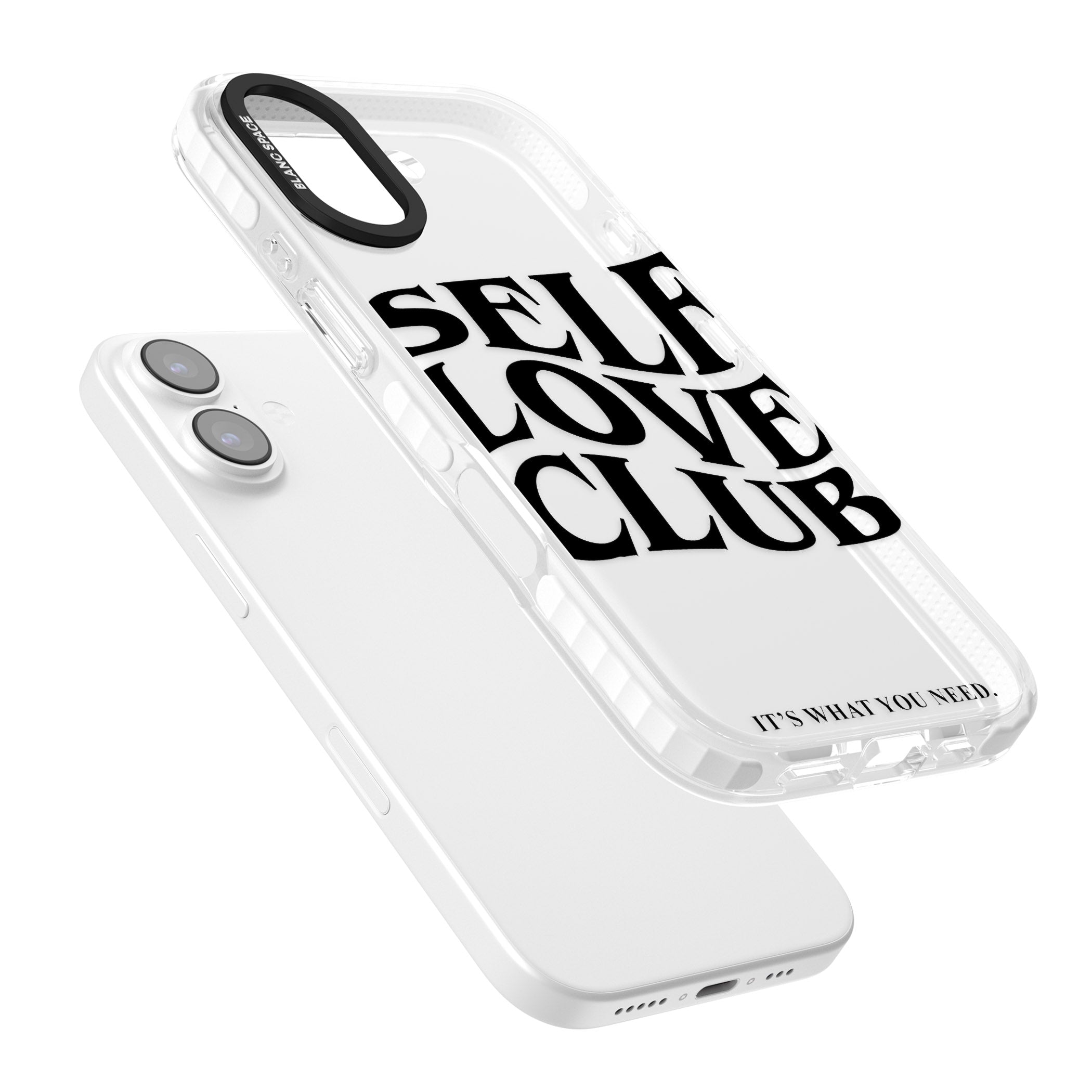 Self Love Club Black iPhone 17 Impact Clear Phone Case Colours