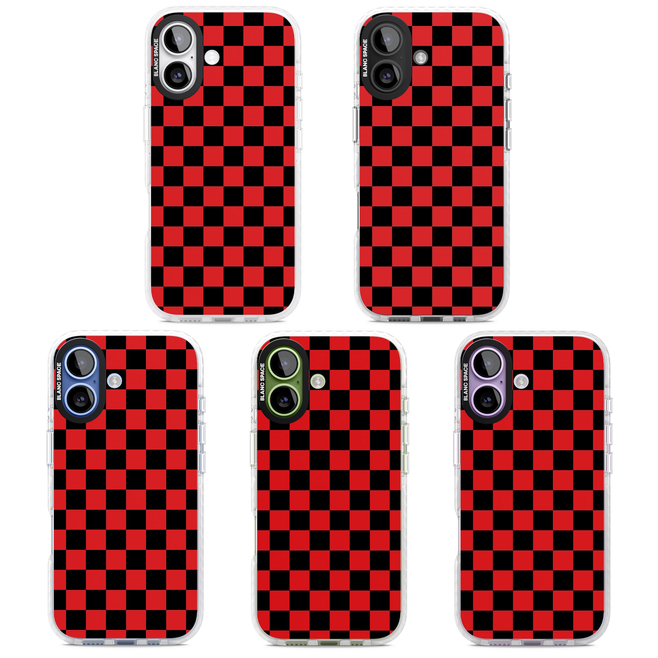 Red Black Checkered iPhone 17 Impact Clear Phone Case APT Impact Protection