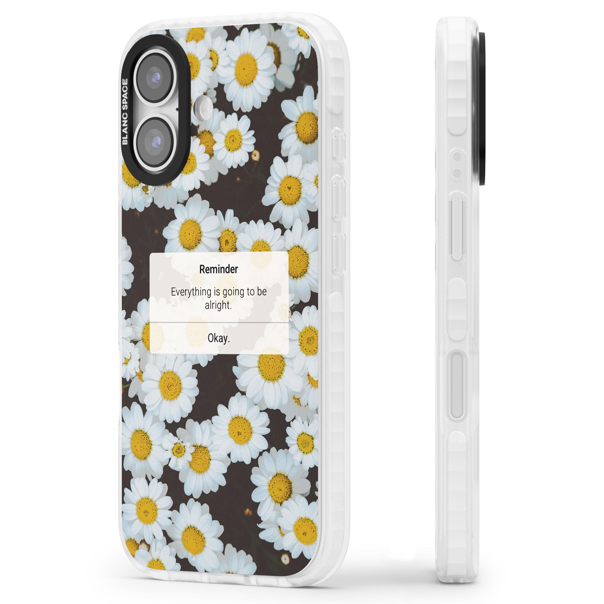 Daisy Reminder iPhone 17 Impact Clear Phone Case Side Profile