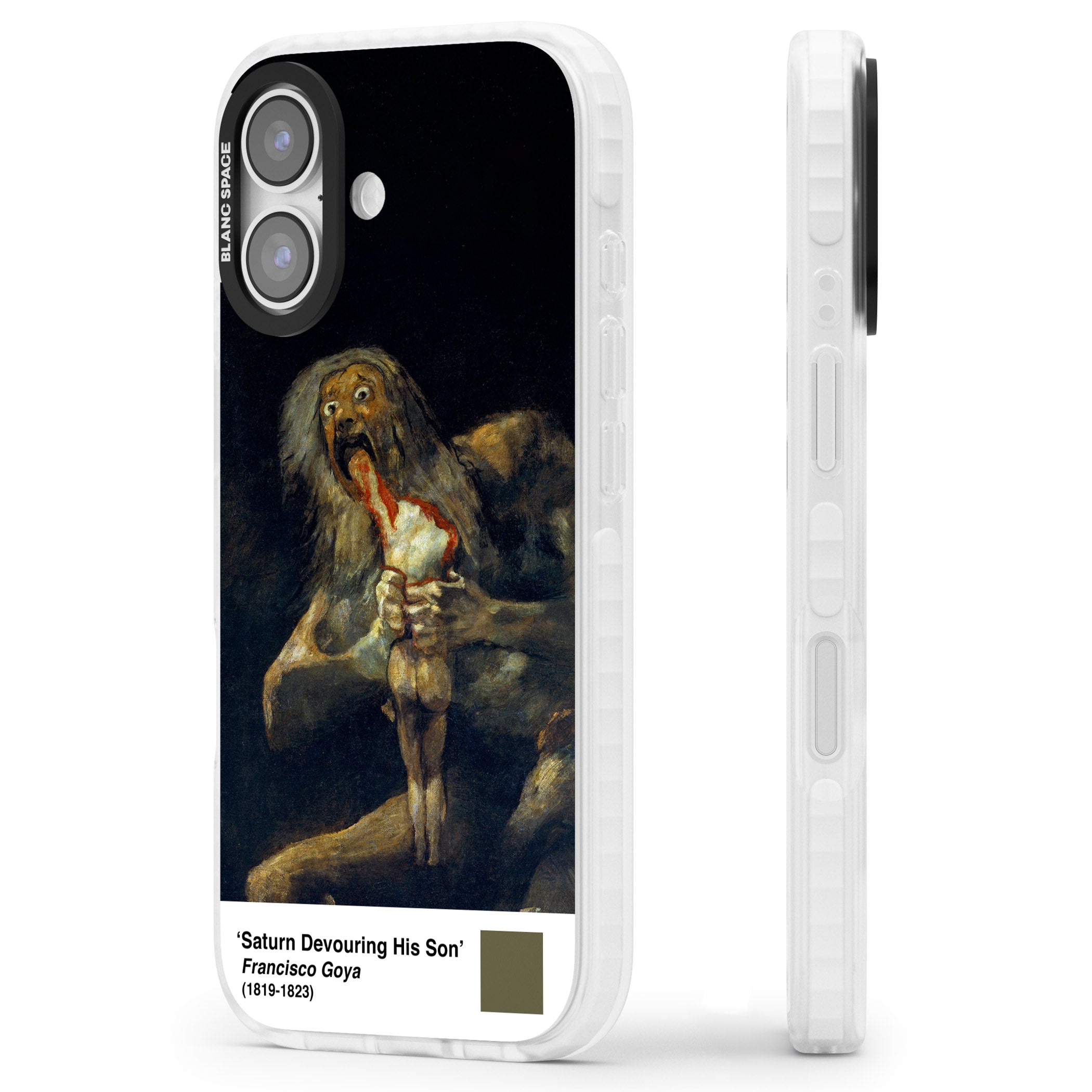 Saturn Devouring His Son iPhone 17 Impact Clear Phone Case Side Profile