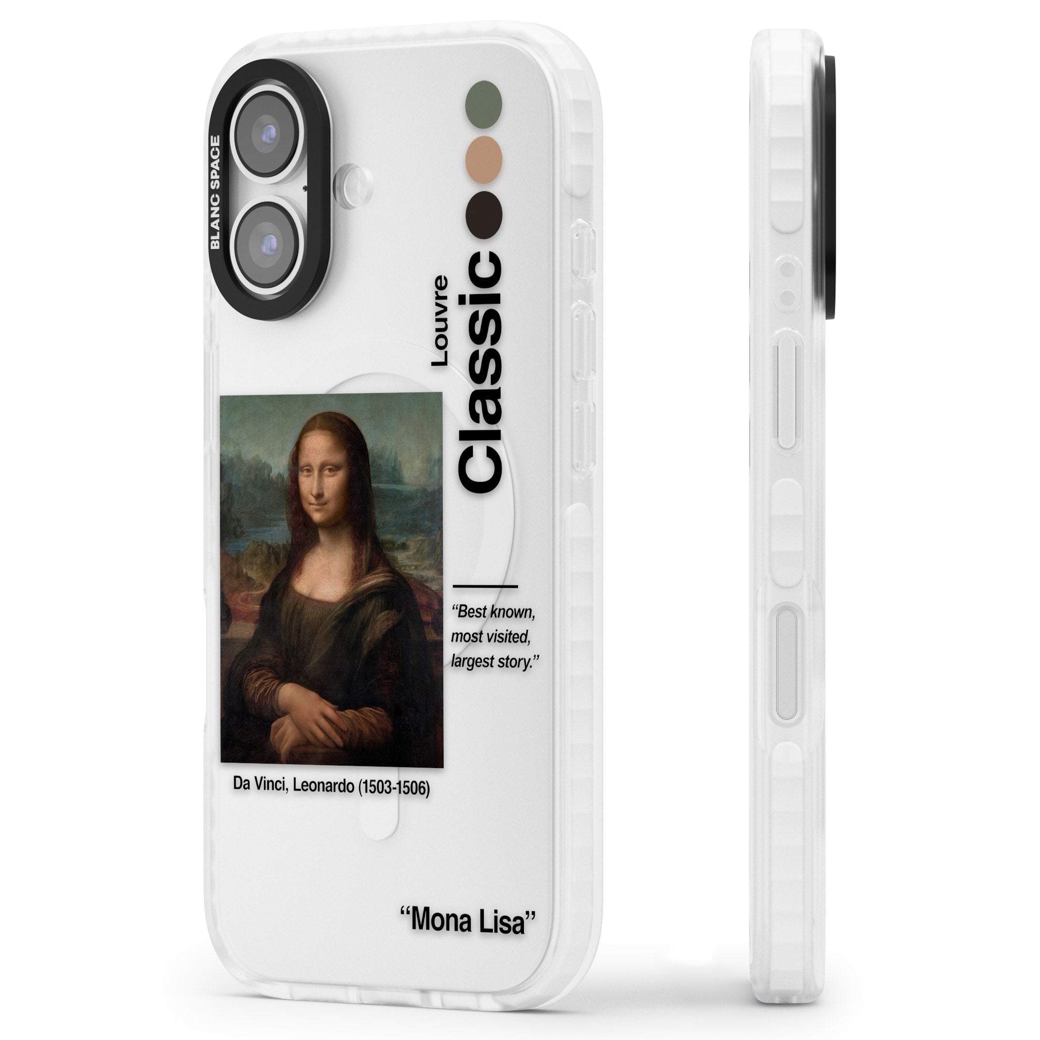 Mona Lisa Leonardo Da Vinci iPhone 17 Impact Clear Phone Case Side Profile