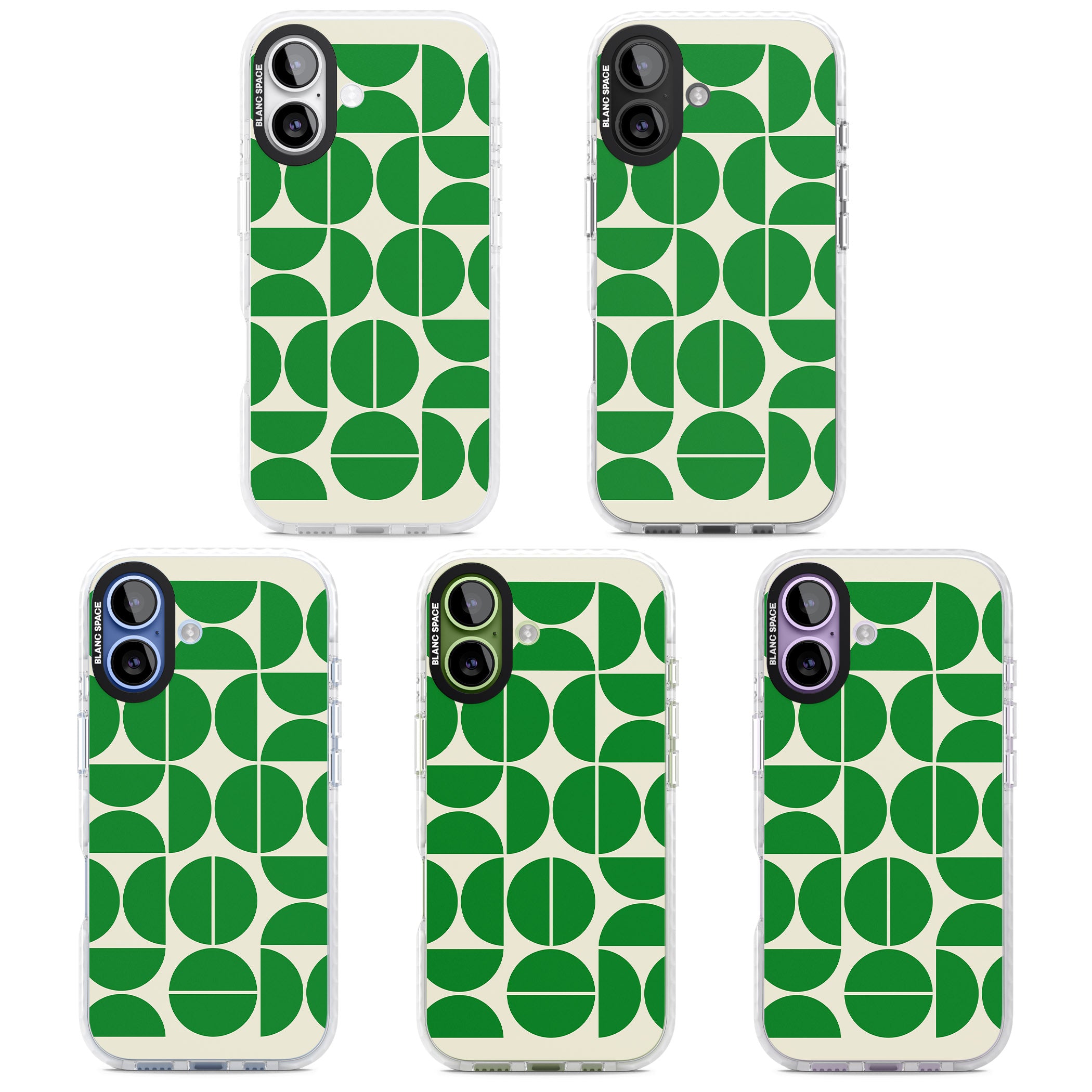 Retro Green Circles iPhone 17 Impact Clear Phone Case APT Impact Protection