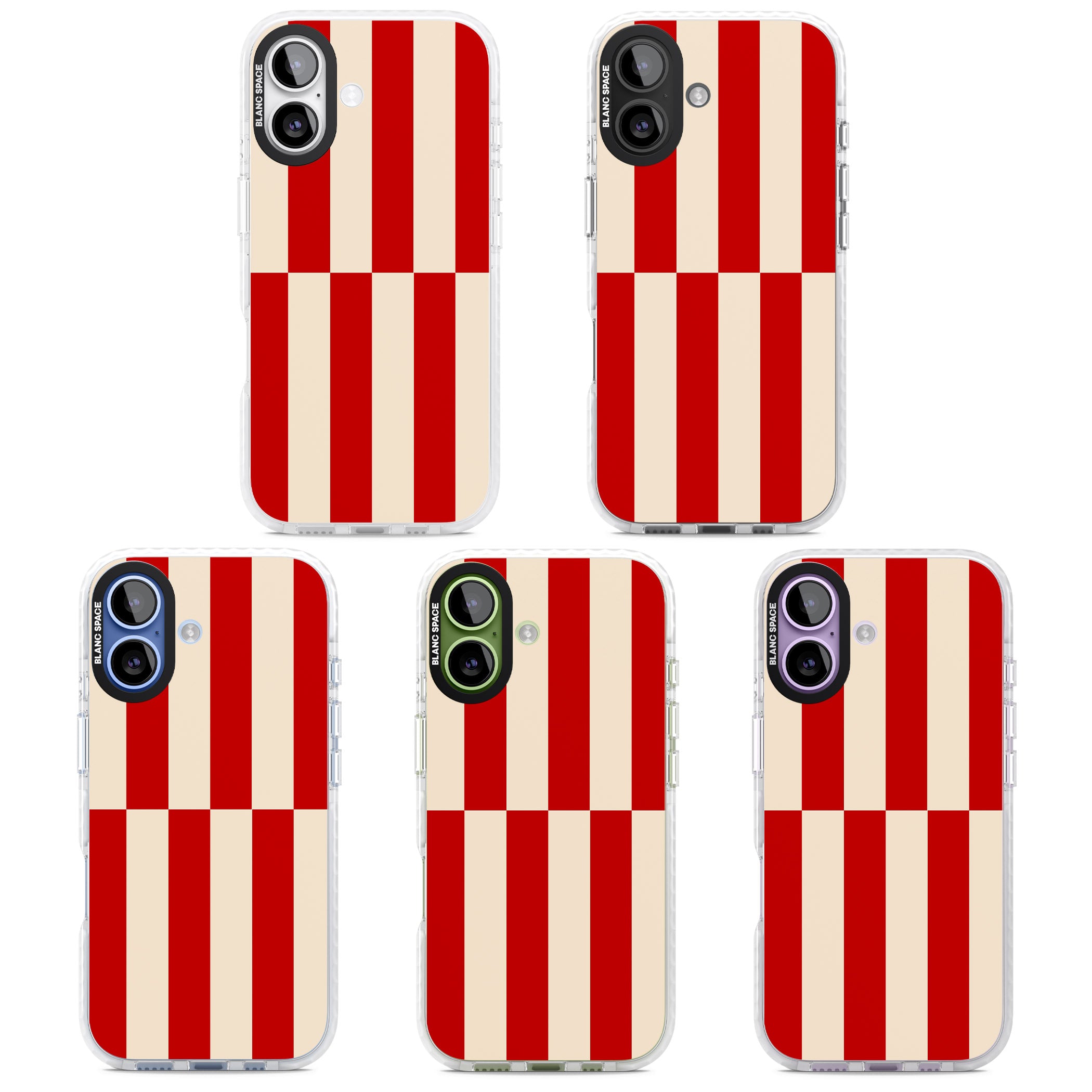 Retro Red Stripes iPhone 17 Impact Clear Phone Case APT Impact Protection