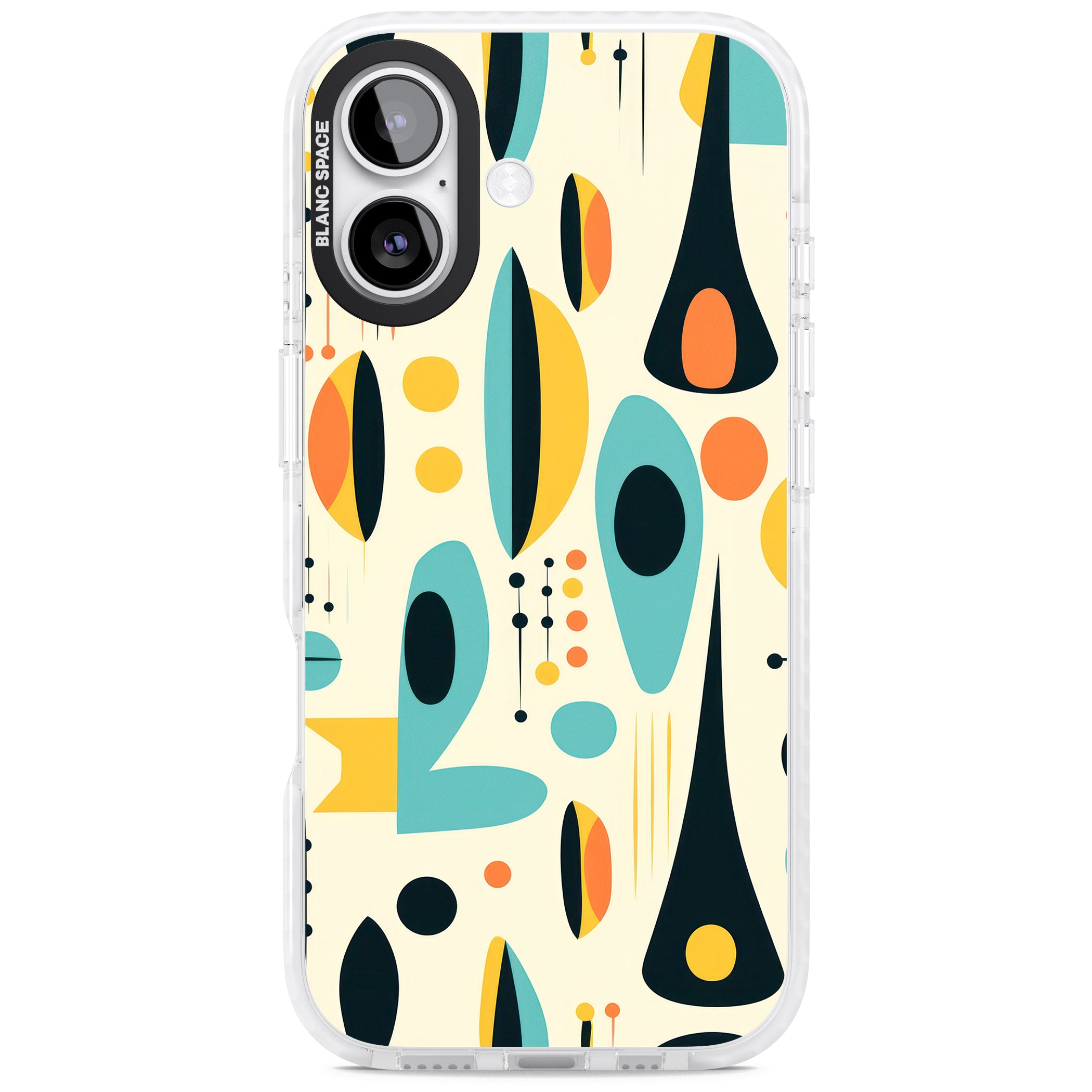 Mid Century Atomic Pattern iPhone 17 Impact Clear Phone Case