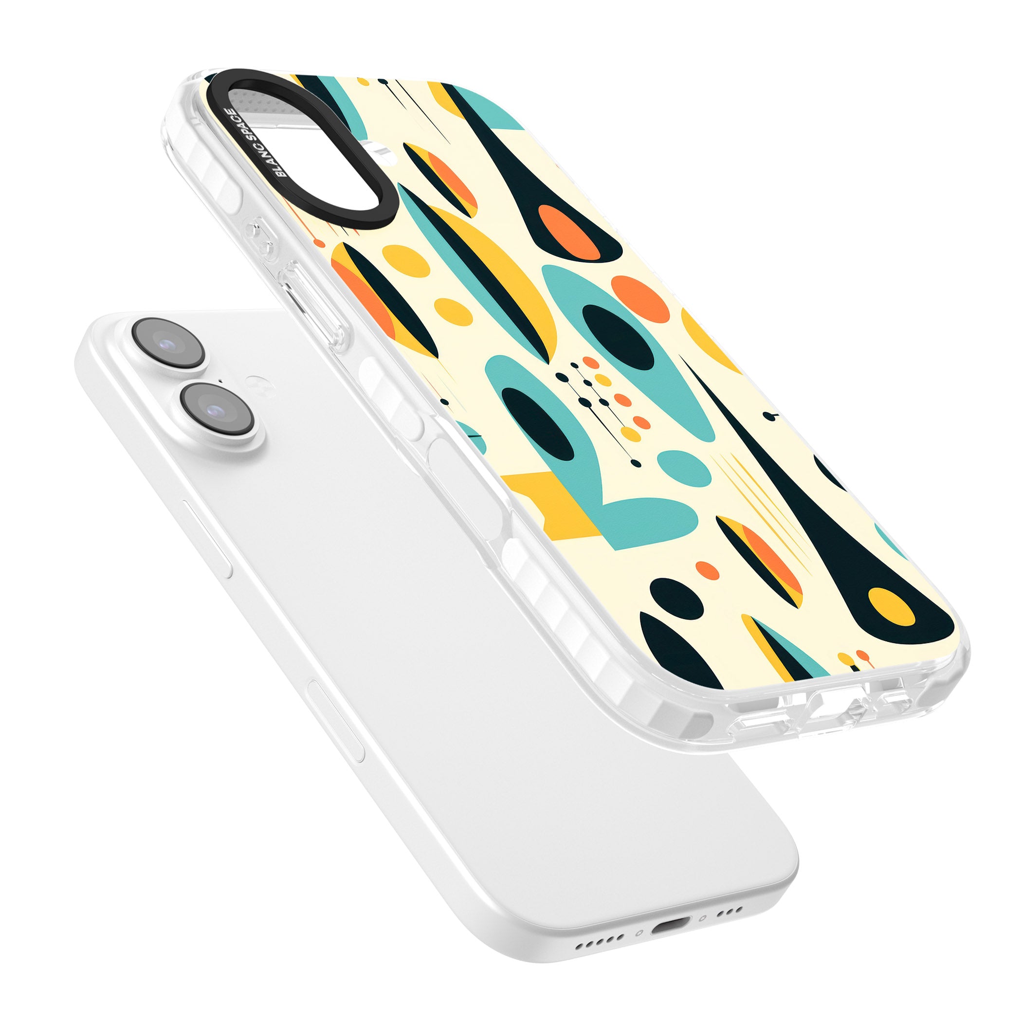 Mid Century Atomic Pattern iPhone 17 Impact Clear Phone Case Colours