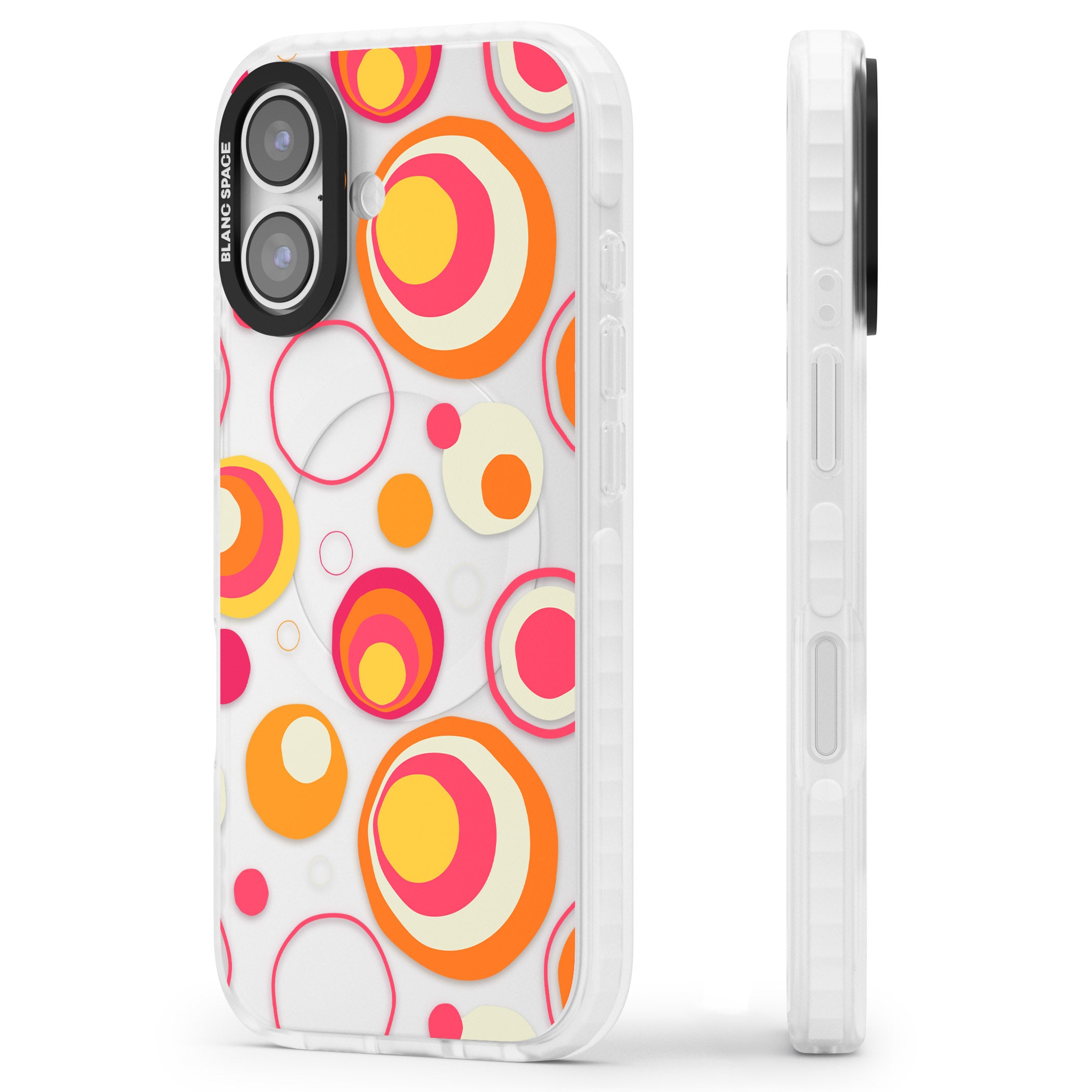 Mid Century Party Pattern iPhone 17 Impact Clear Phone Case Side Profile