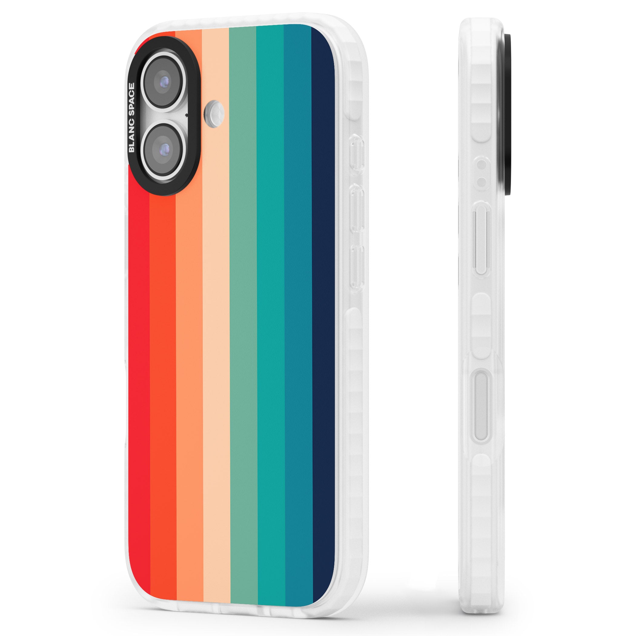 Retro 70'S Colour Palette iPhone 17 Impact Clear Phone Case Side Profile