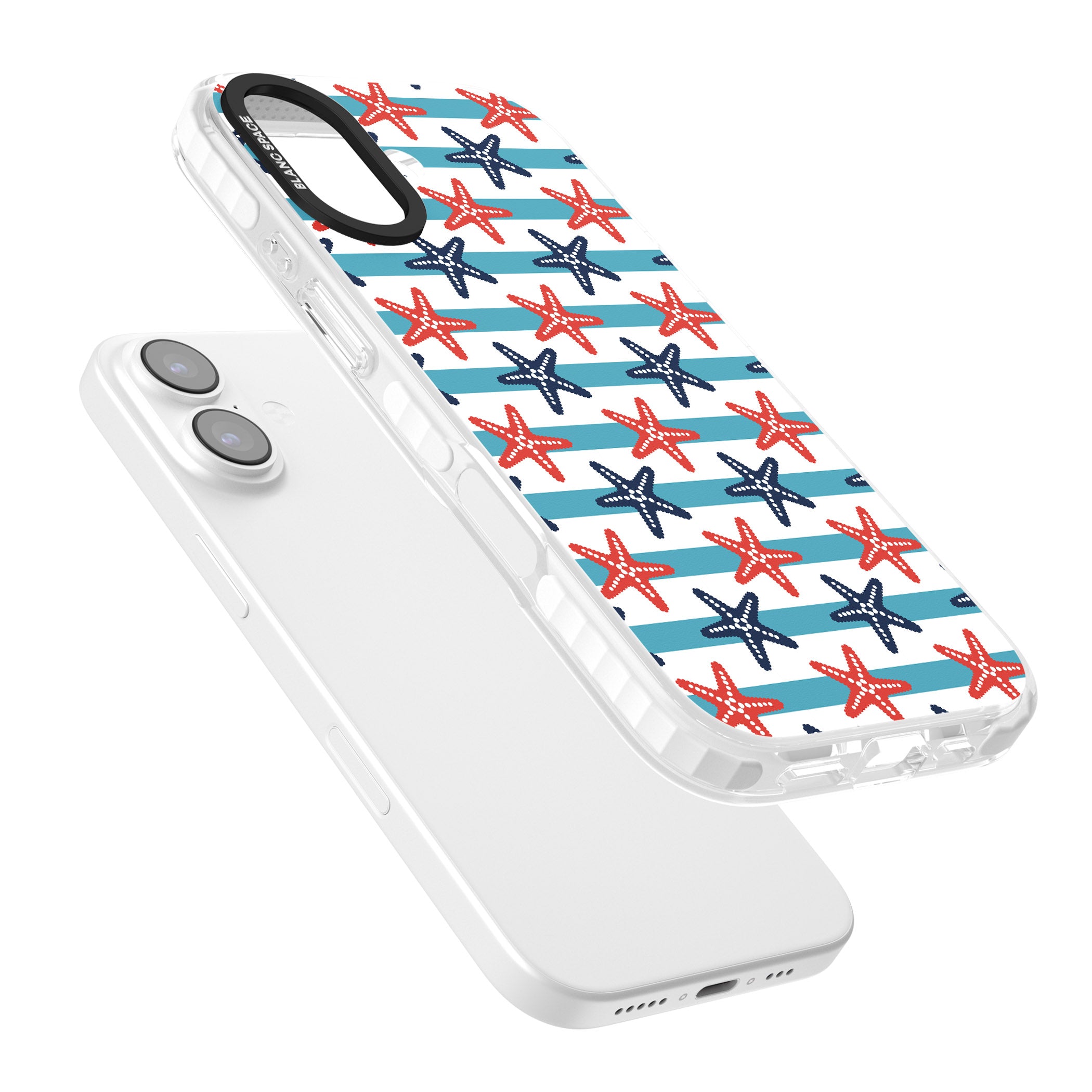 Nautical Starfish Stripe iPhone 17 Impact Clear Phone Case Colours
