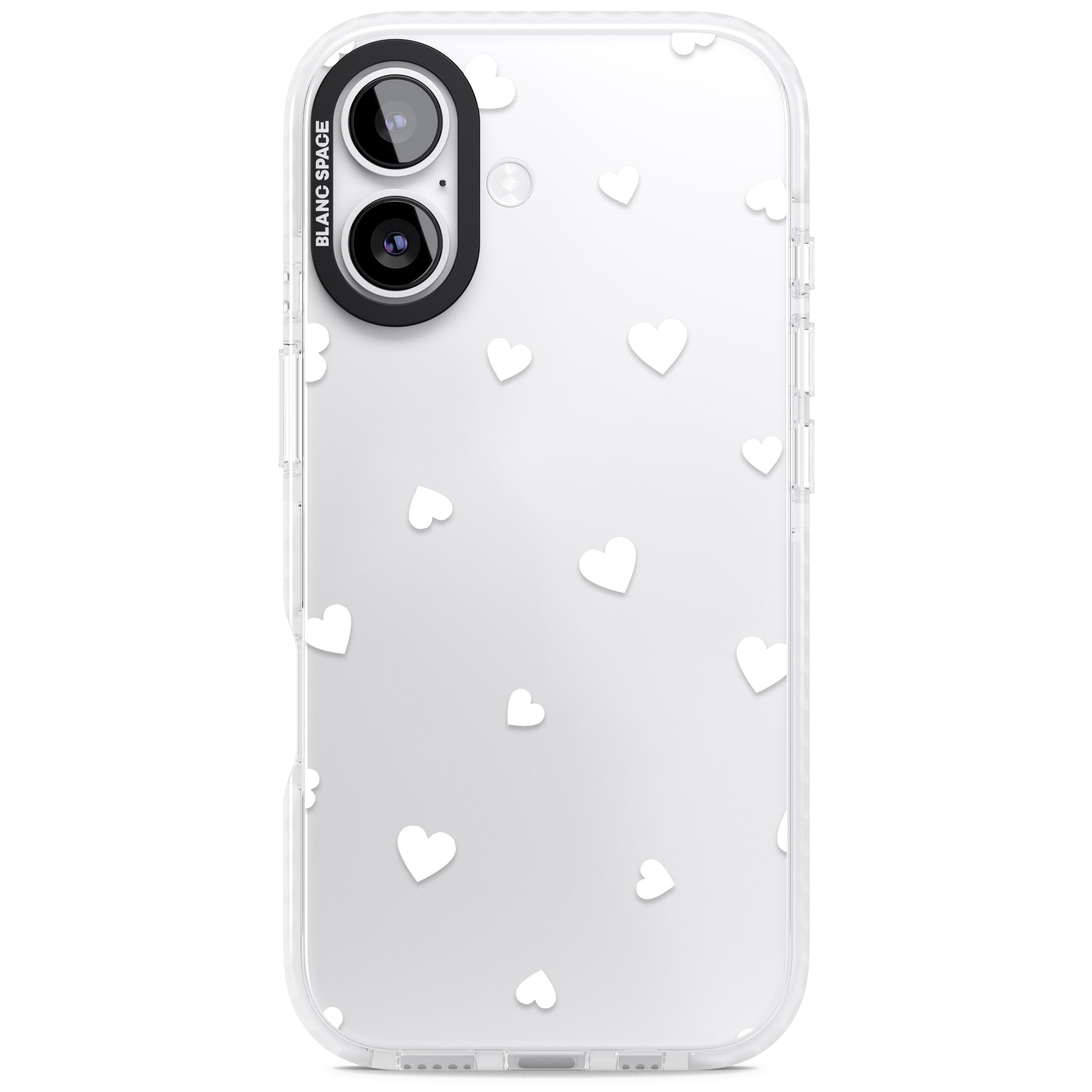 White Hearts iPhone 17 Impact Clear Phone Case