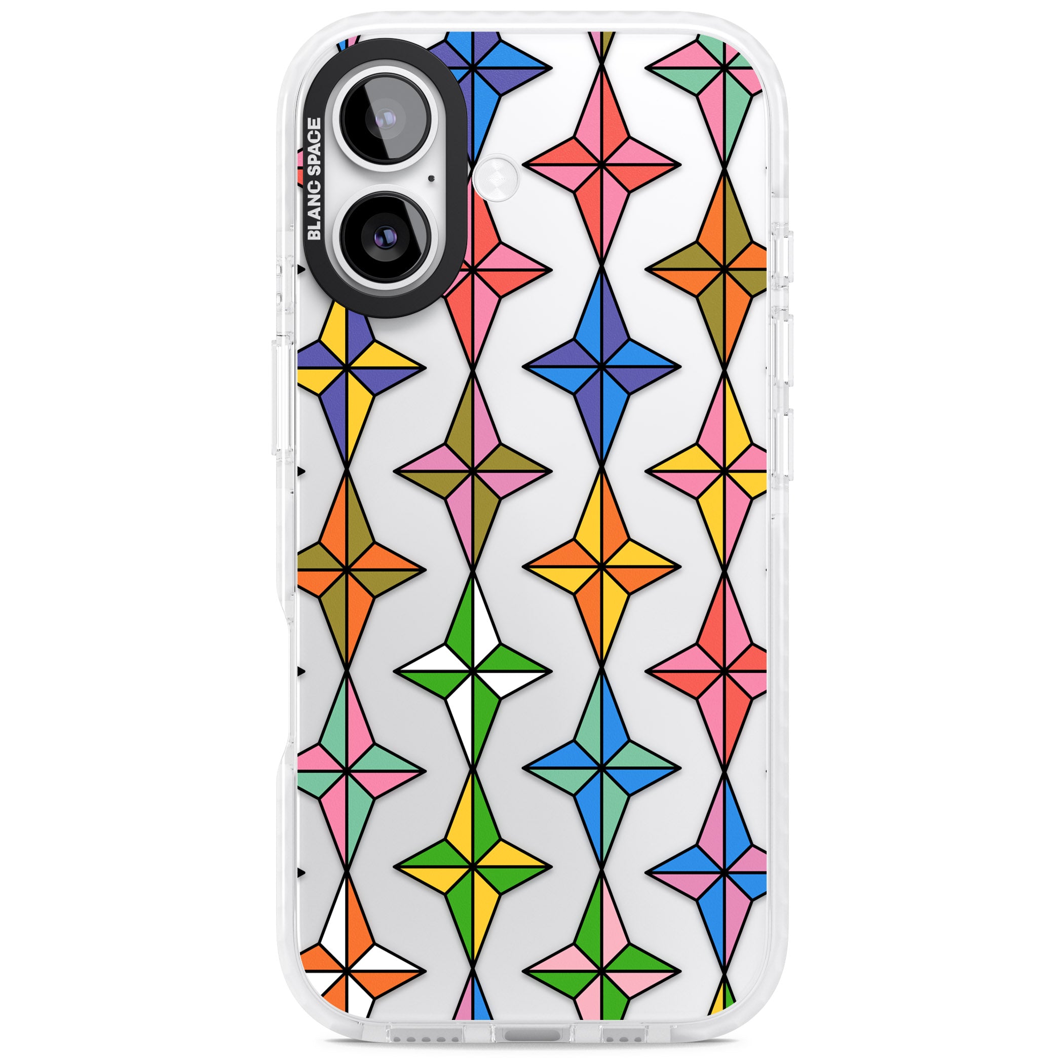 Multi Colour Stars Pattern iPhone 17 Impact Clear Phone Case