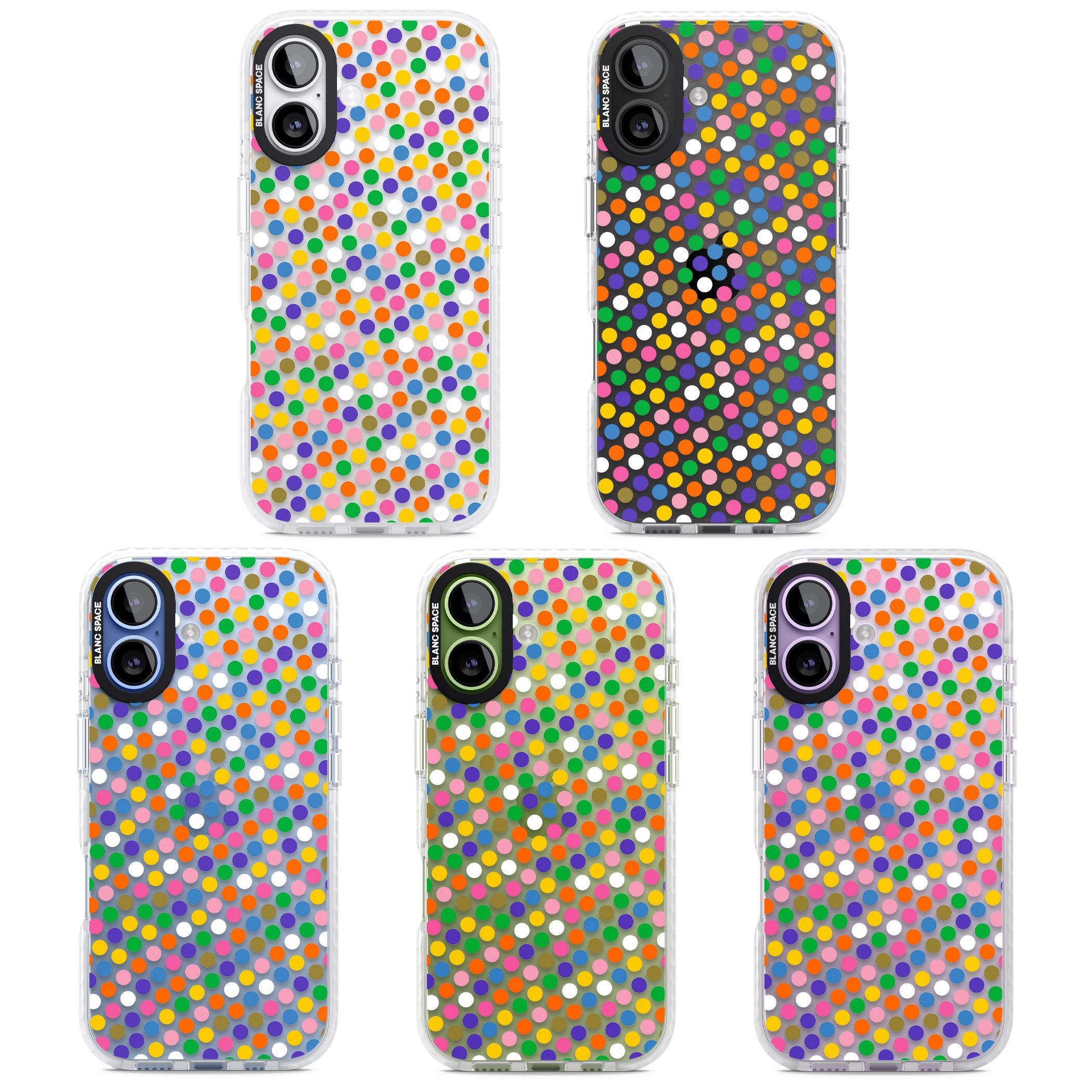 Multicolour Polka Dot Fiesta iPhone 17 Impact Clear Phone Case APT Impact Protection