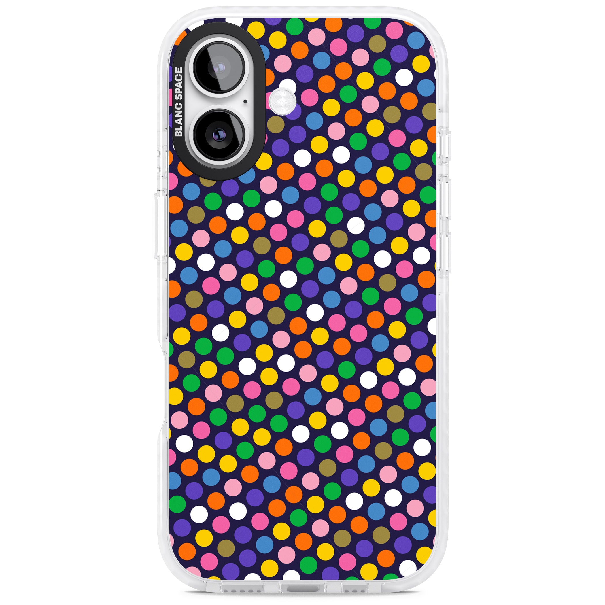Multicolour Polka Dot Fiesta (Purple) iPhone 17 Impact Clear Phone Case