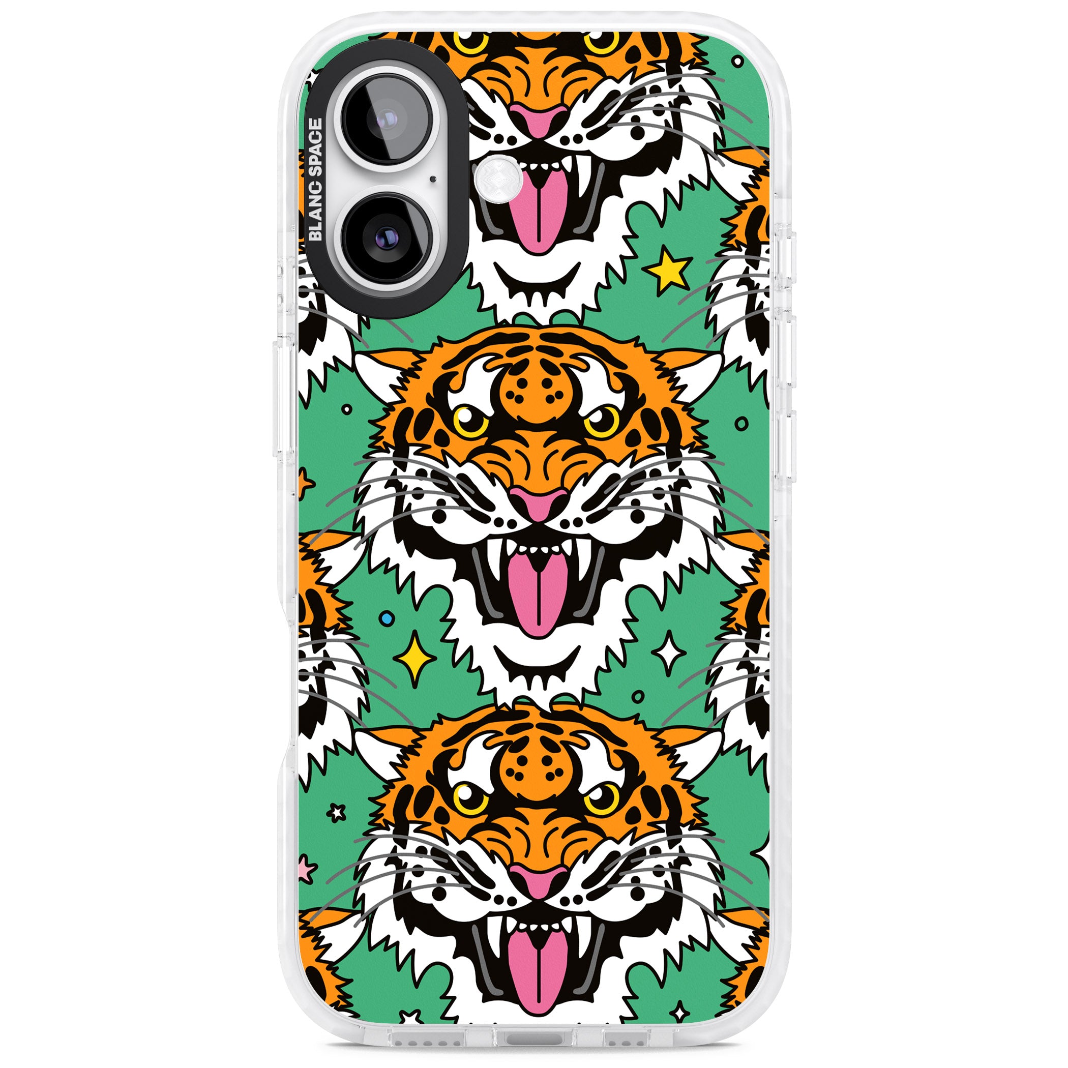 Fierce Jungle Tigers (Green) iPhone 17 Impact Clear Phone Case