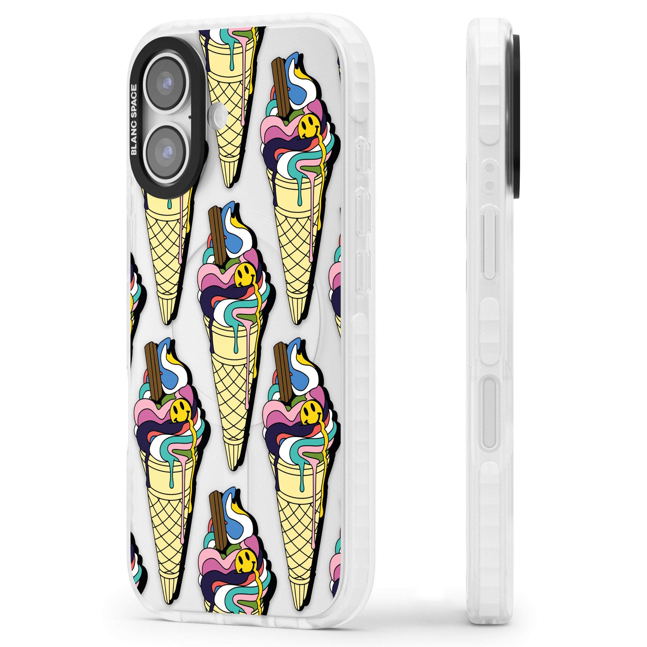 Trip & Drip Ice Cream iPhone 17 Impact Clear Phone Case Side Profile