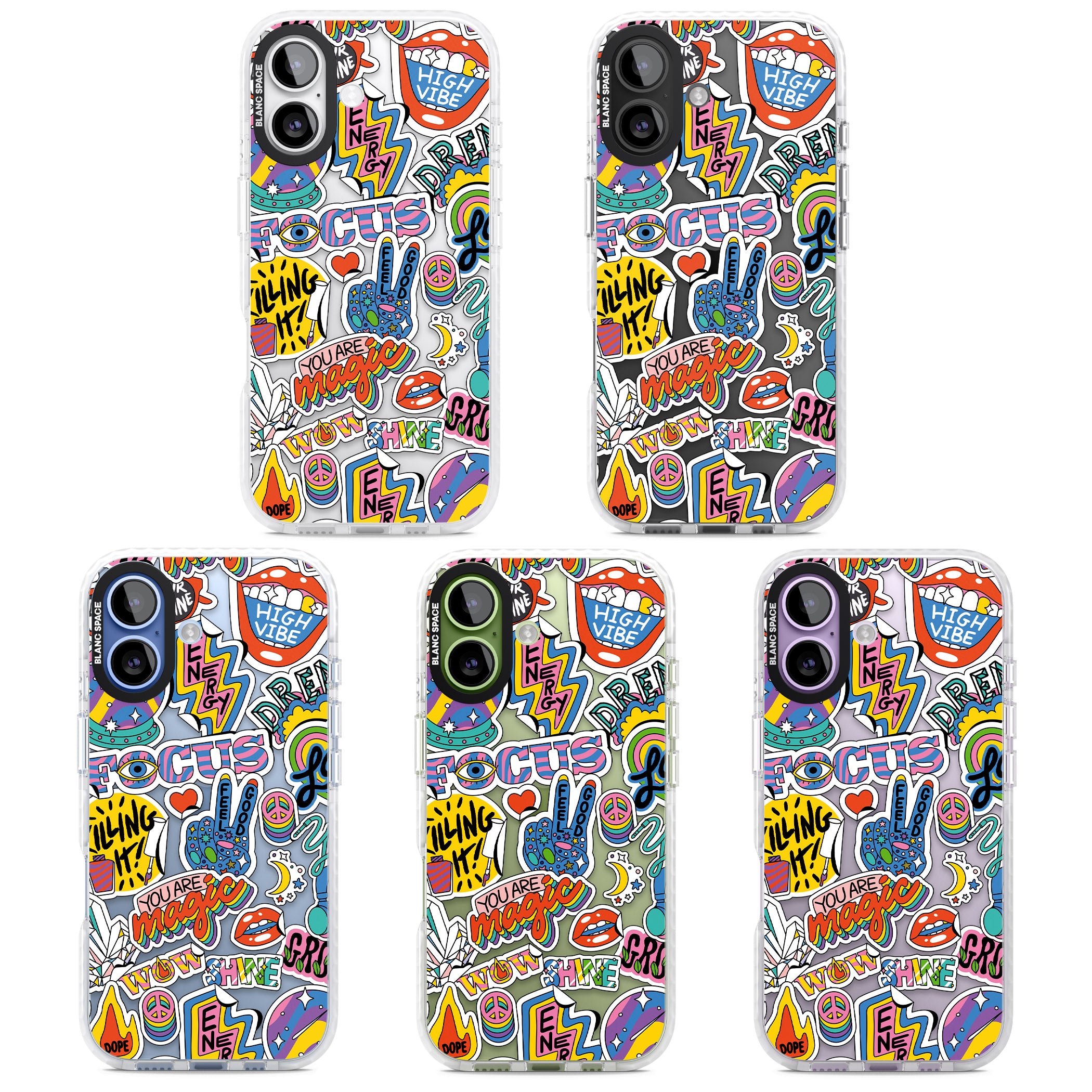 Magic Sticker Collage iPhone 17 Impact Clear Phone Case APT Impact Protection