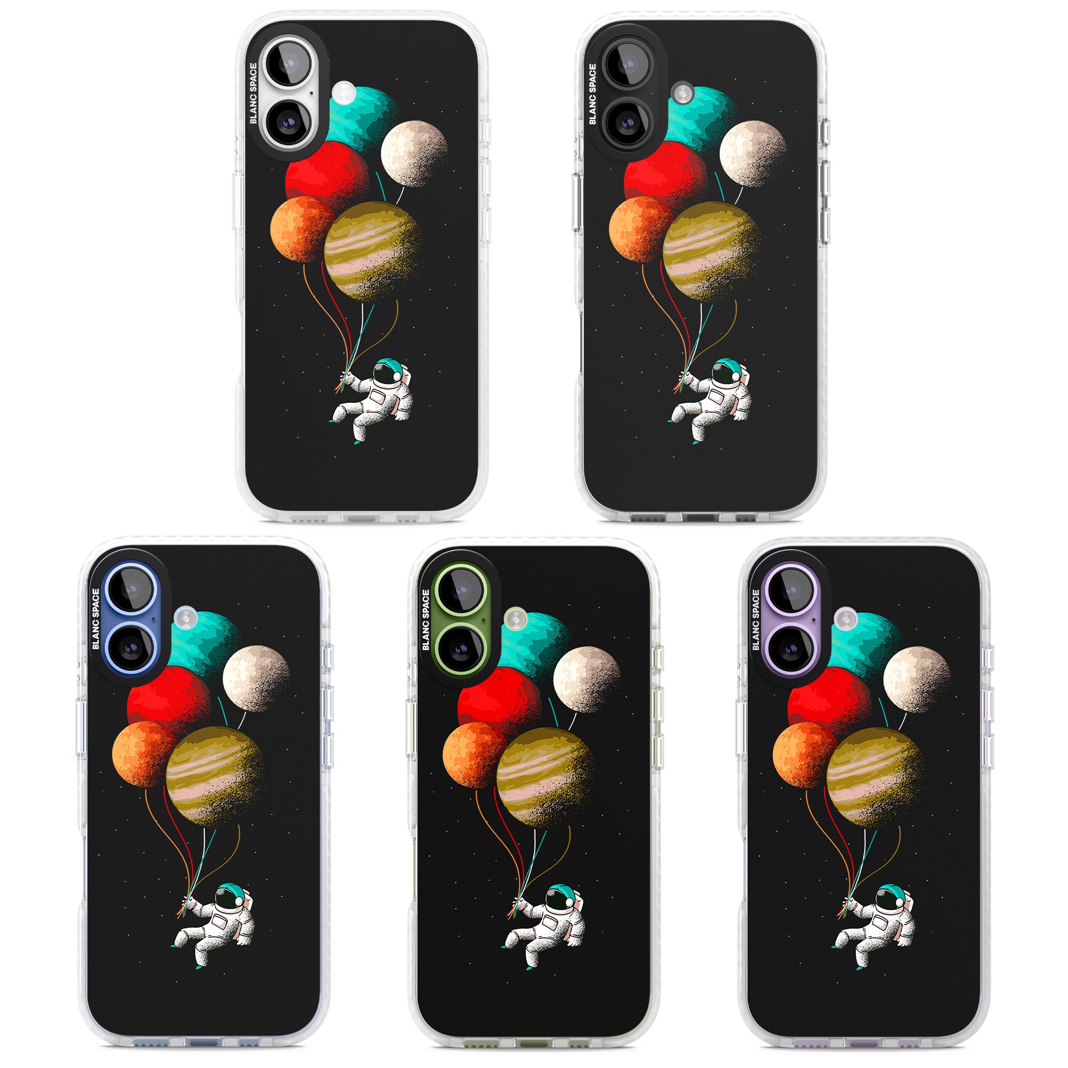 Astronaut Balloon Planets iPhone 17 Impact Clear Phone Case APT Impact Protection
