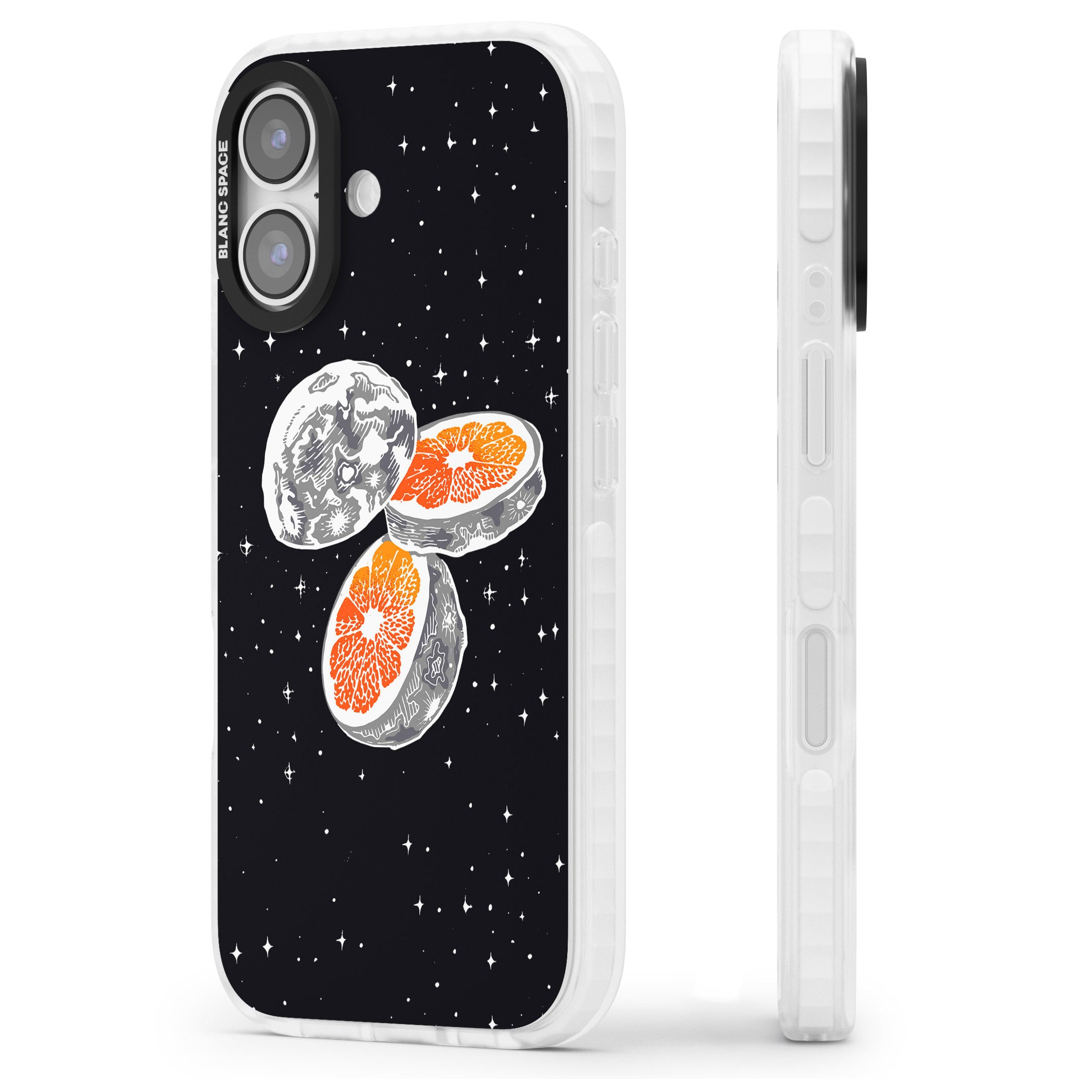 Blood Orange Moon iPhone 17 Impact Clear Phone Case Side Profile
