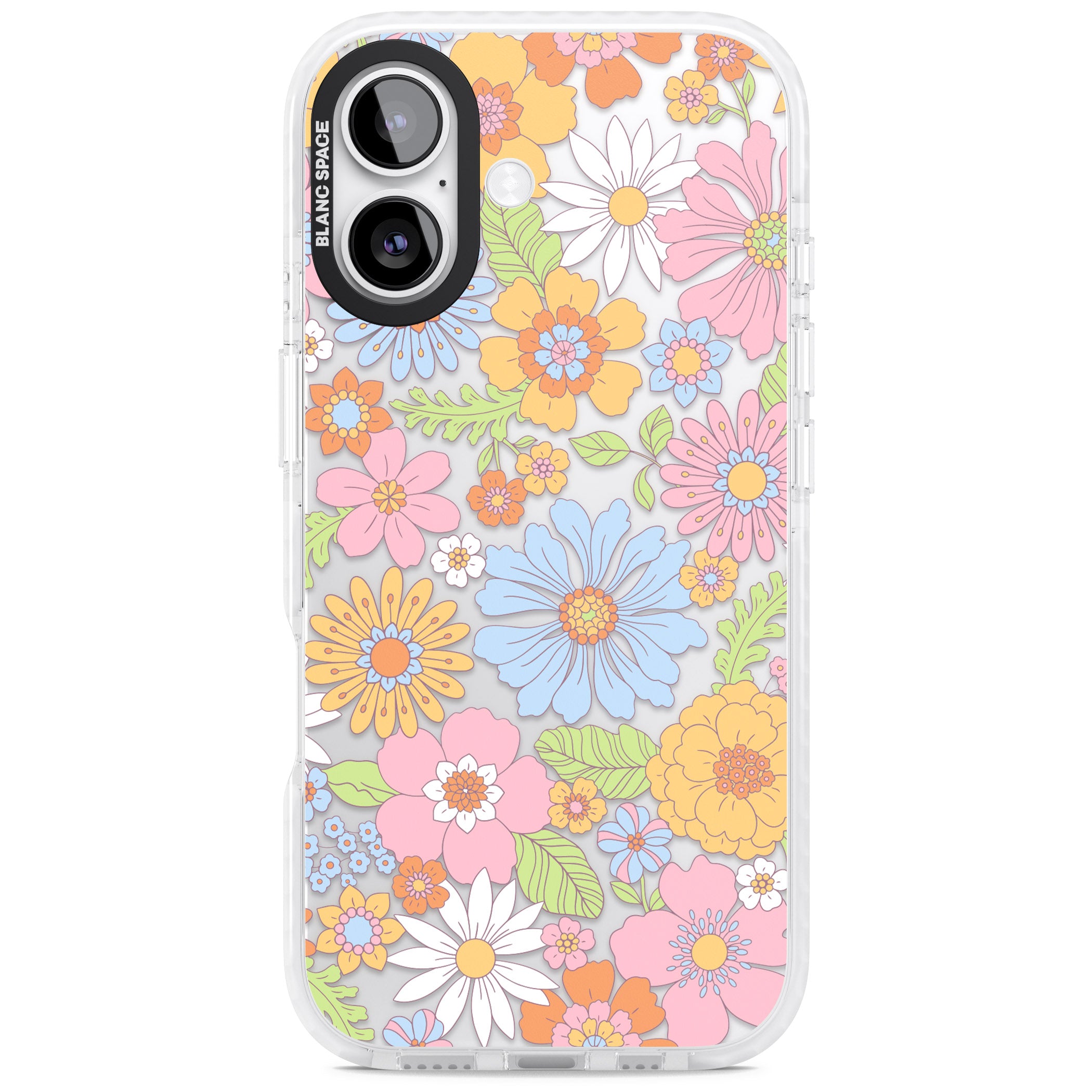 Pastel Flower Pattern iPhone 17 Impact Clear Phone Case