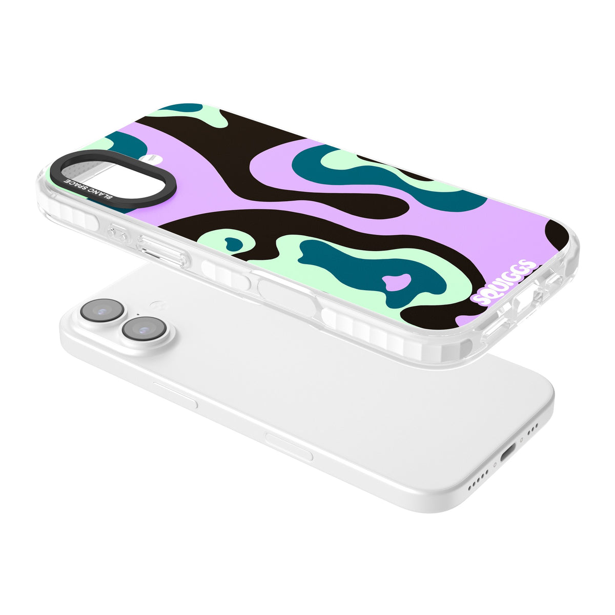 Purple River iPhone 16 / iPhone 16 Plus / iPhone 17 Impact Clear Phone Case angled