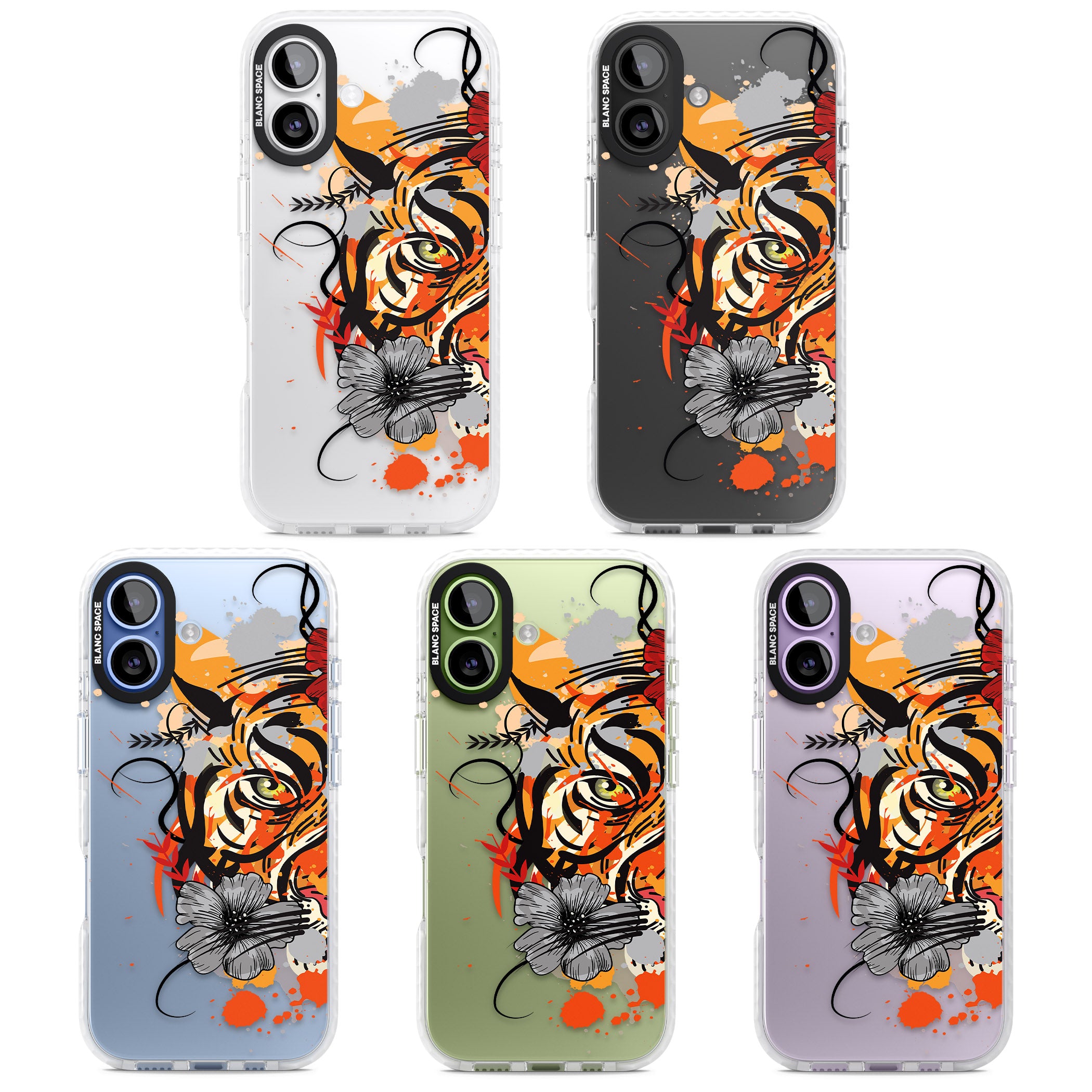 Sugar Skull Tiger iPhone 17 Impact Clear Phone Case APT Impact Protection